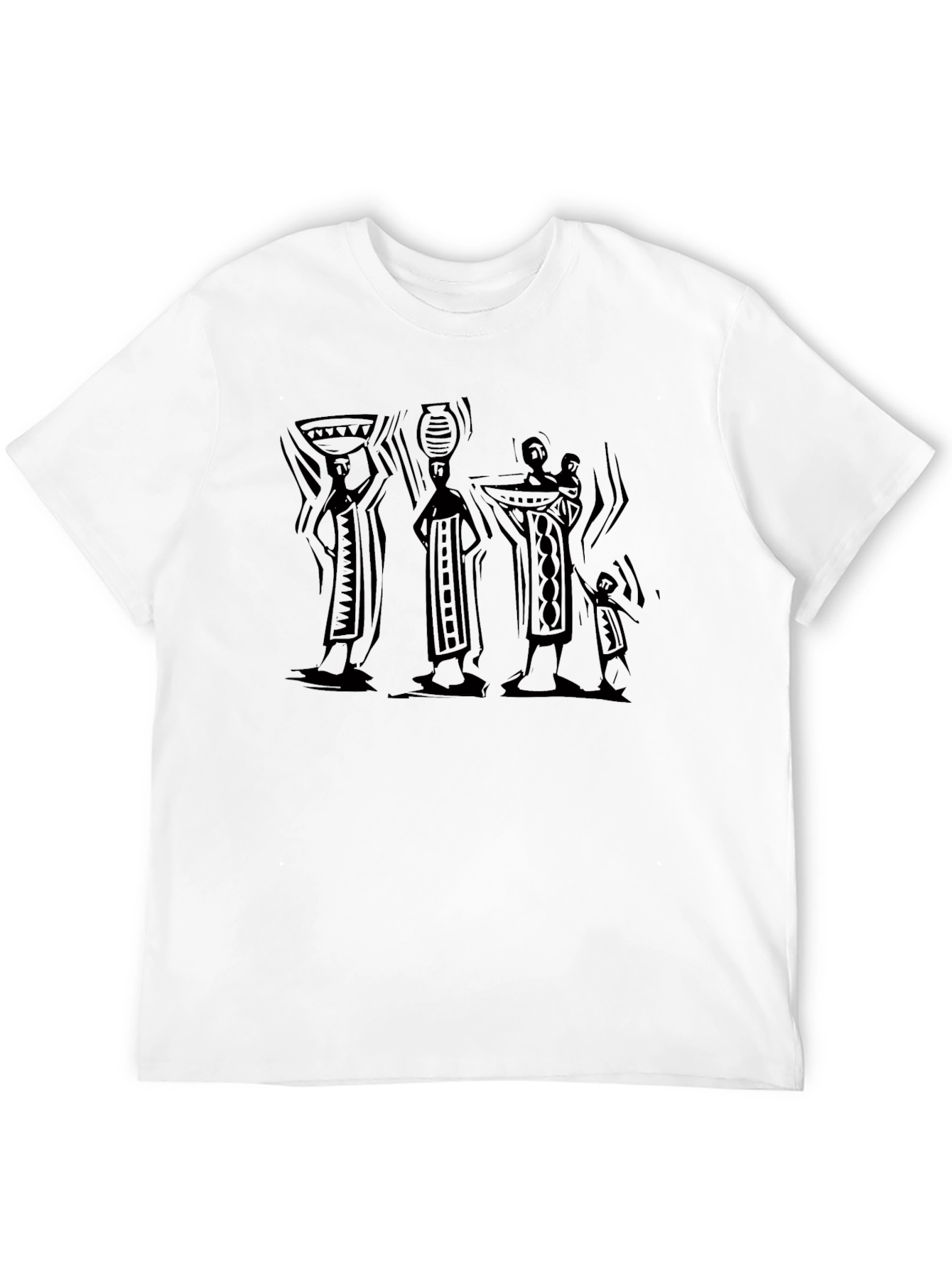 Black Tribal Print Black T-Shirt view 12