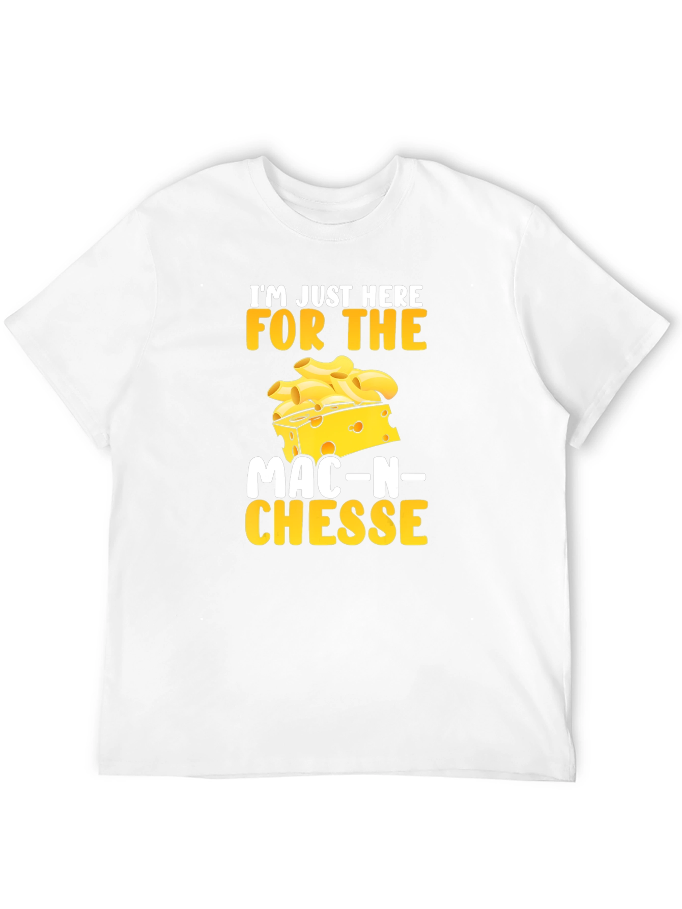 Black Mac-N-Cheese Lover T-Shirt: Just Here For the Food! view 12