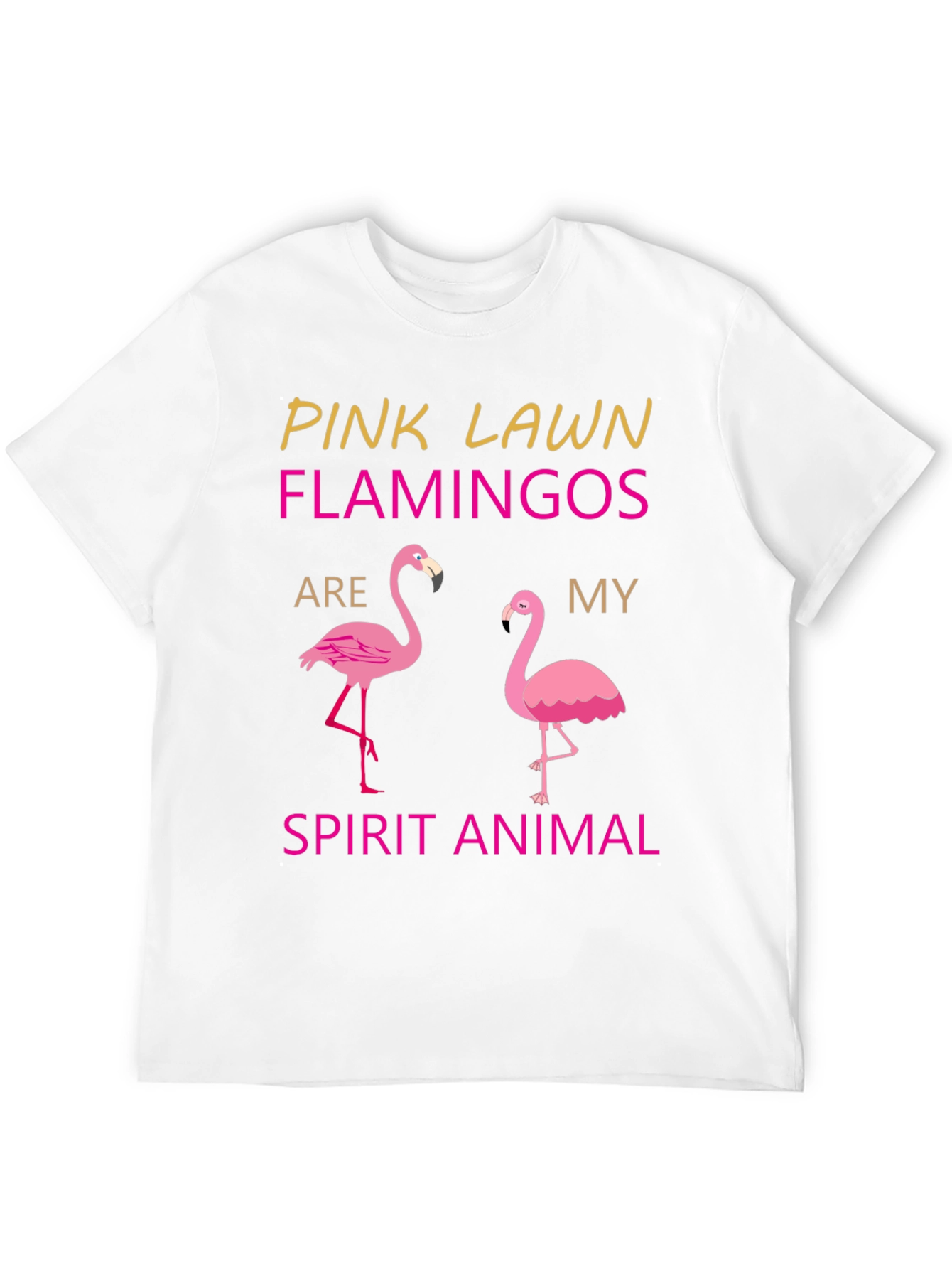 Black Pink Lawn Flamingos Spirit Animal T-Shirt view 12