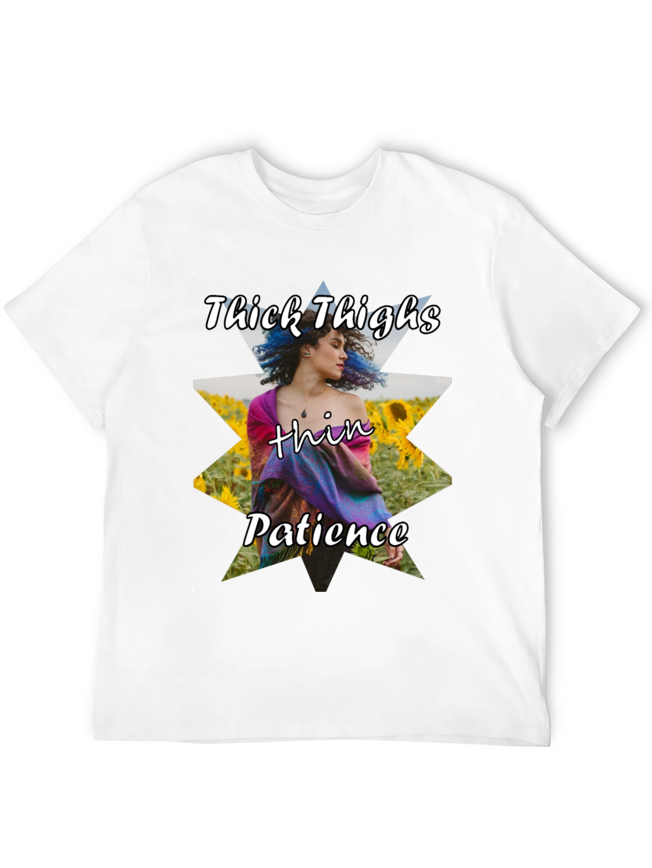 Black Thick Thighs Thin Patience Graphic T-Shirt view 12