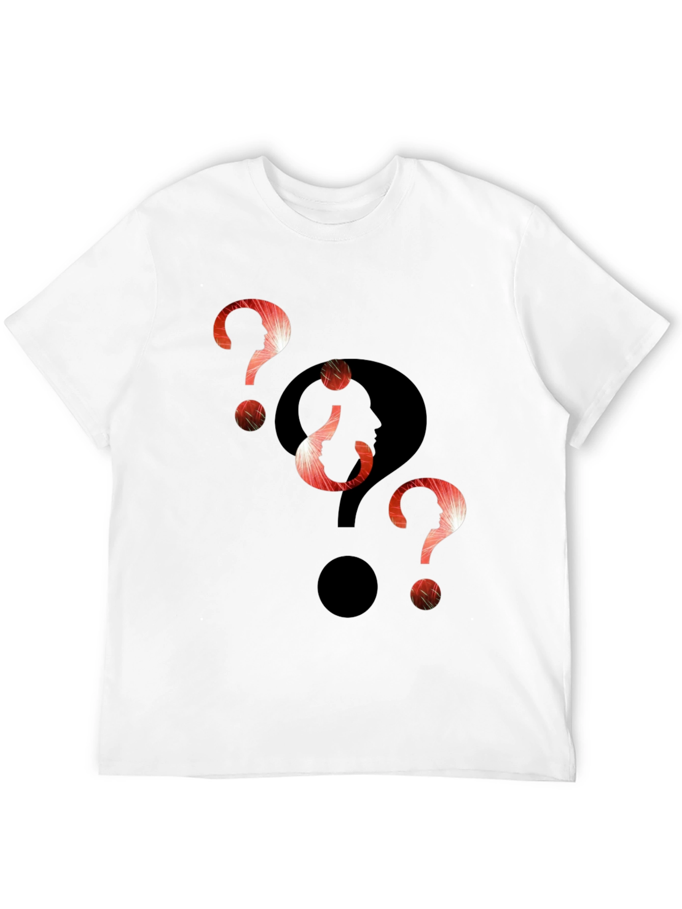 Black Intriguing Question Marks Graphic T-Shirt view 12