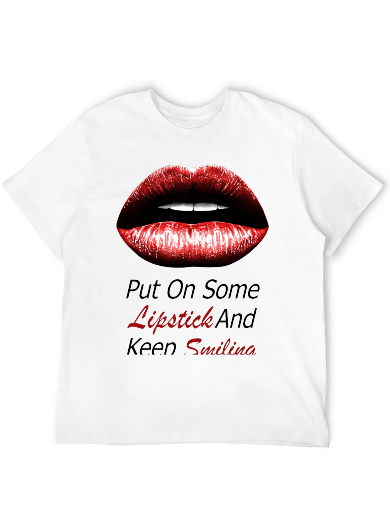 Black Lipstick Kiss Graphic Tee - Trendy Black Shirt view 12