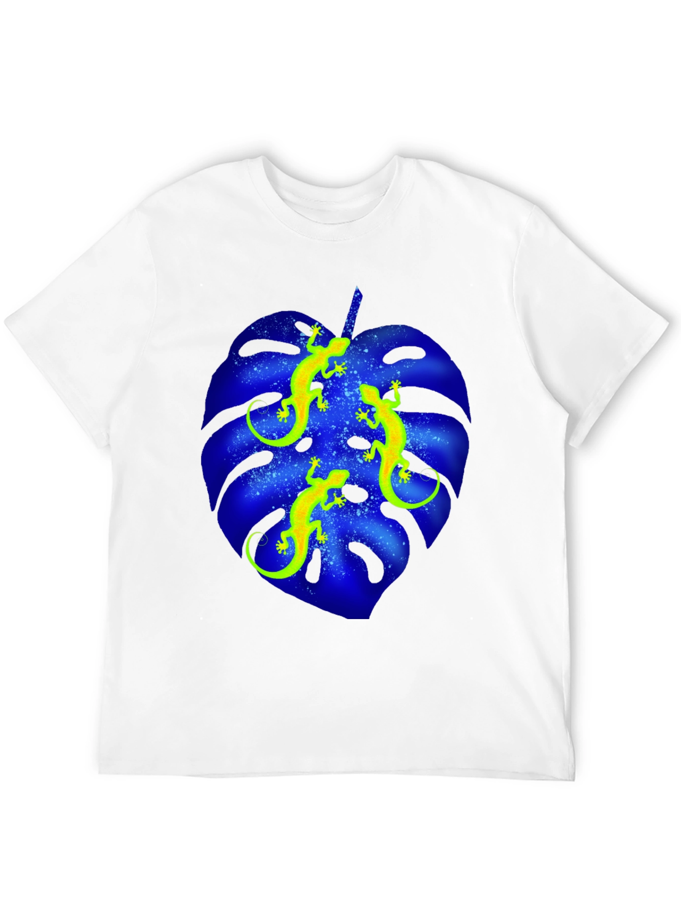 Black Lizard Monstera Leaf Graphic Tee - Black view 12