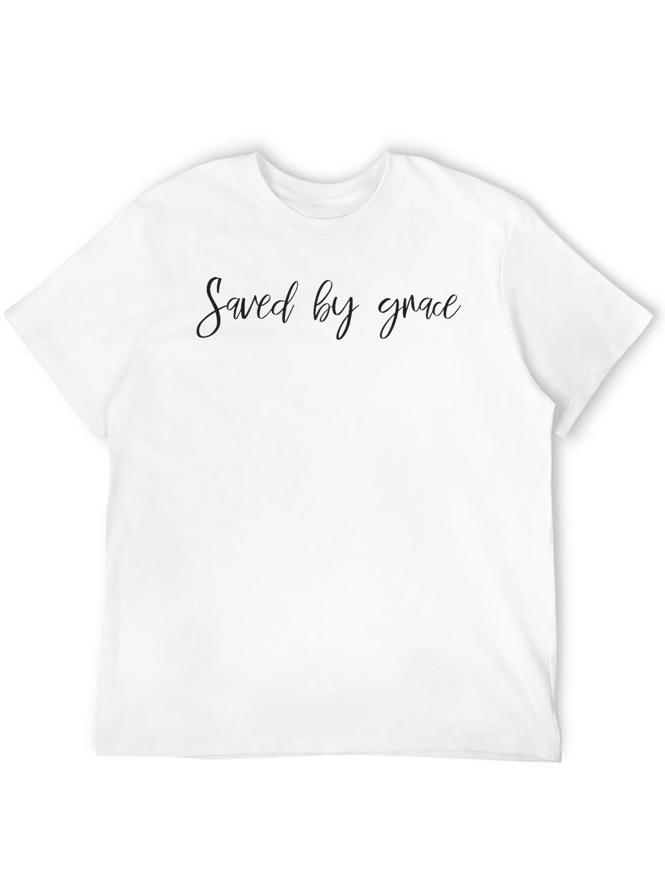 Black Saved by Grace Christian Tee - Soft Black Shirt view 12