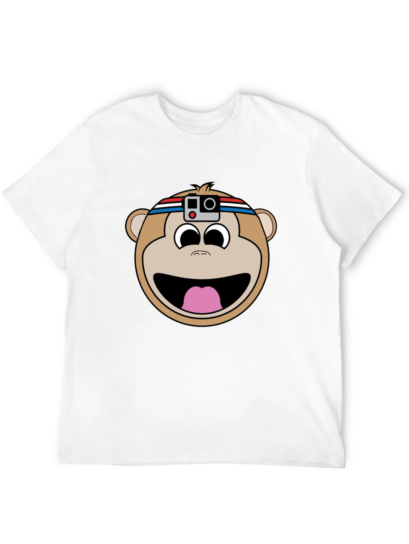 Black Funny Monkey with Camera T-Shirt view 12