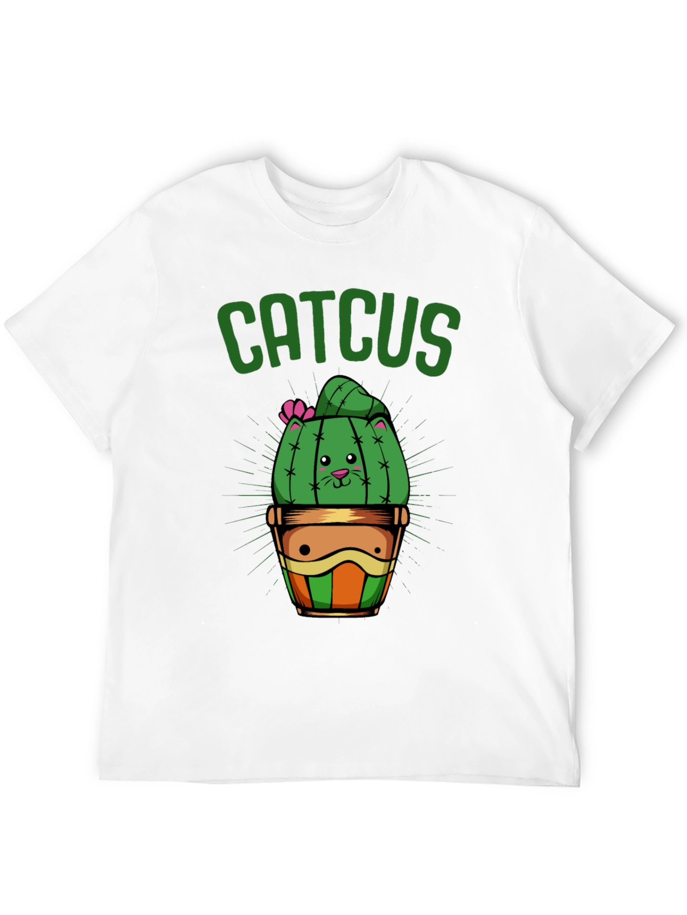 Black Catcus T-Shirt - Funny Cat Cactus Graphic Tee view 12