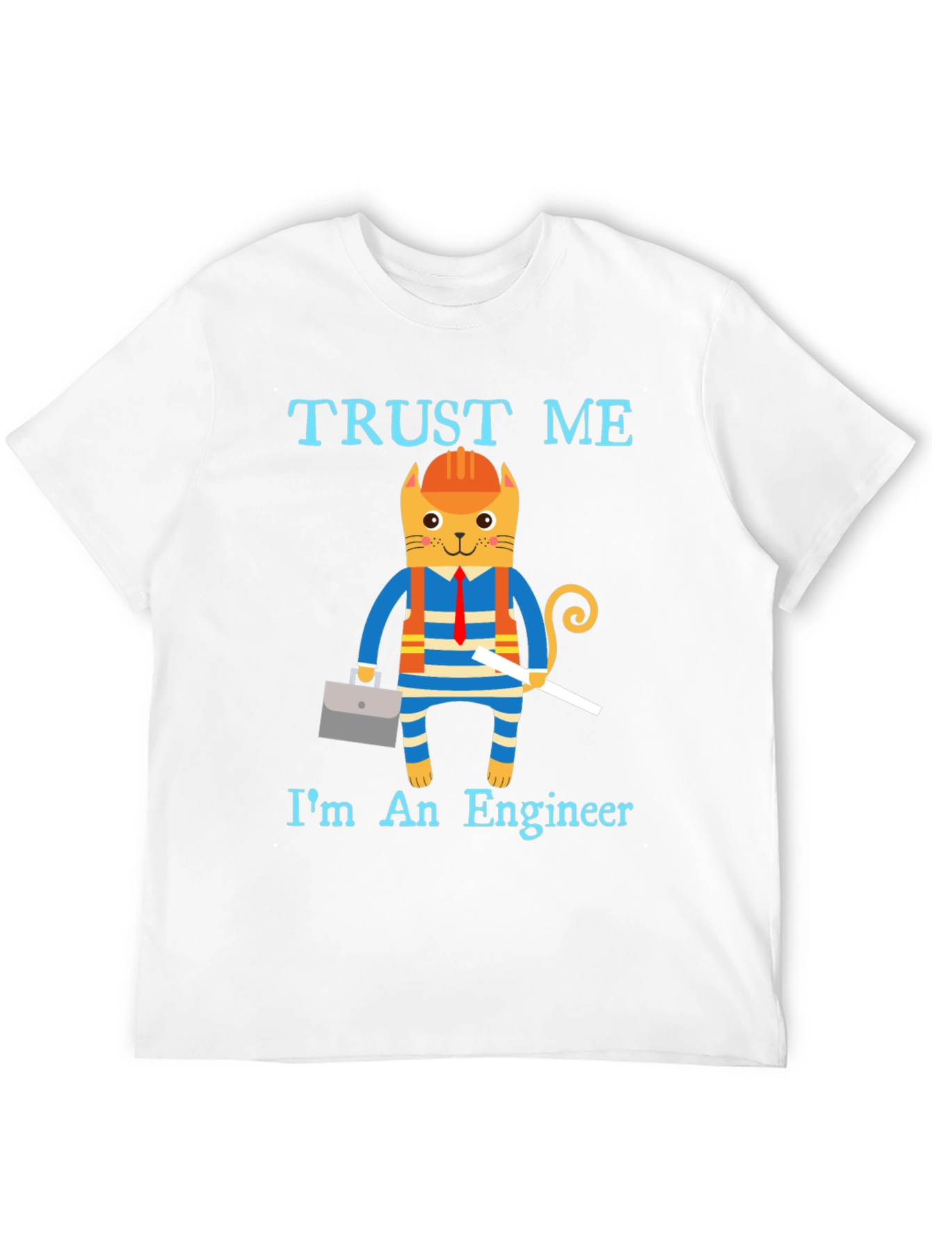 Black Trust Me I'm an Engineer Funny Cat T-Shirt view 12