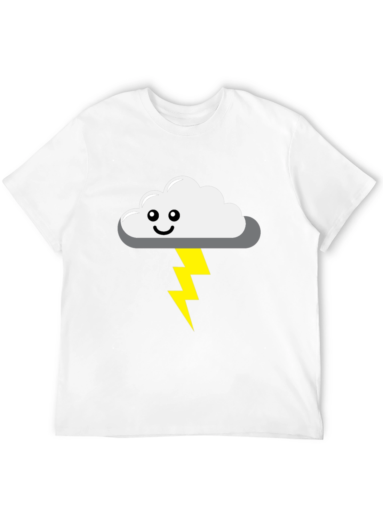 Black Cute Cloud Lightning Bolt Black T-Shirt view 12