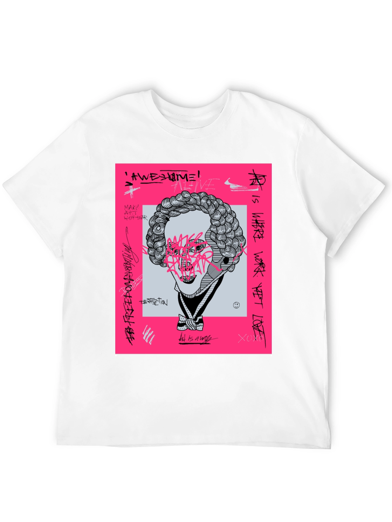 Abstract Graphic Print Black T-Shirt - 12