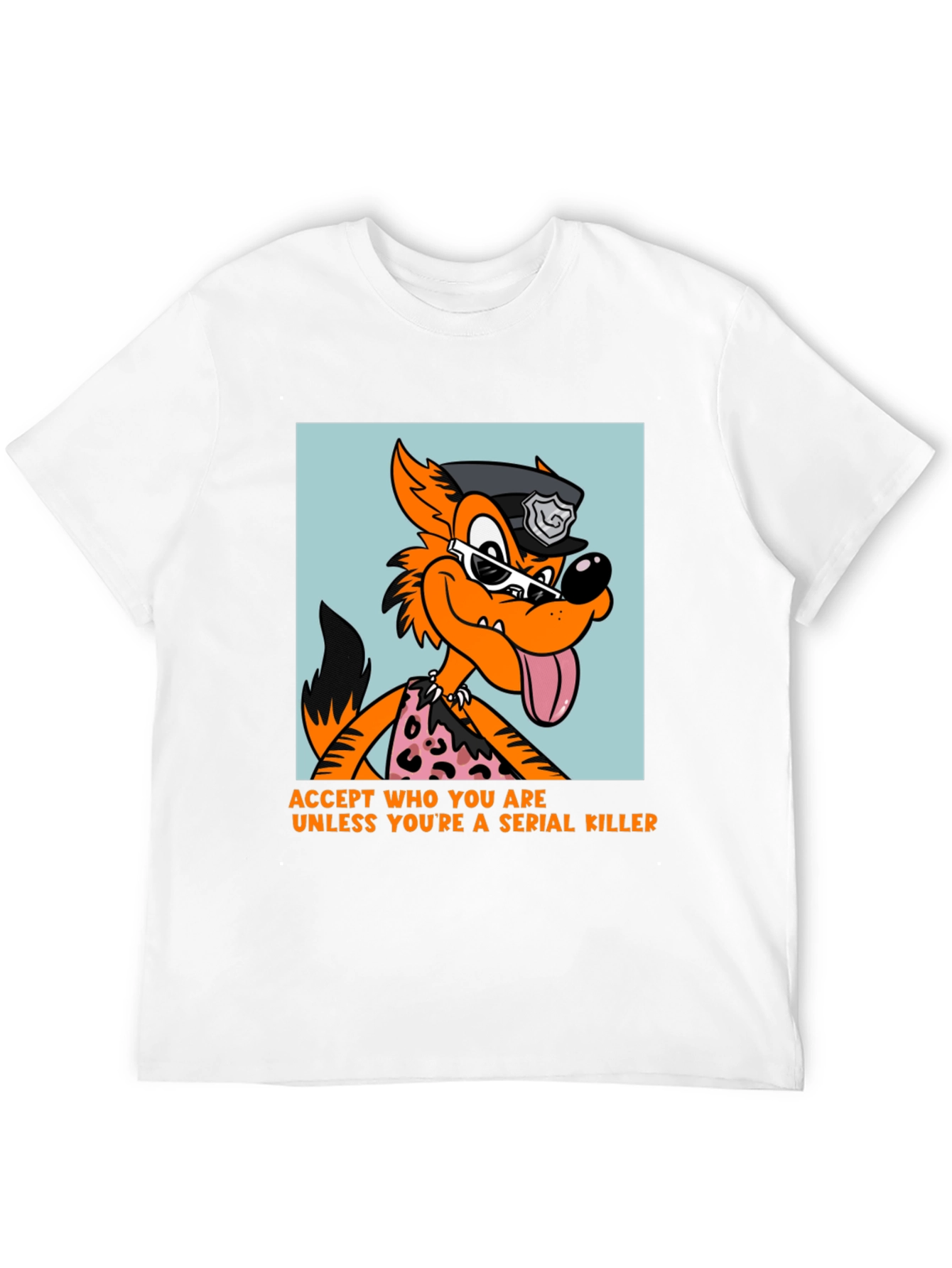 Black Sarcastic Cartoon Wolf Graphic Tee view 12