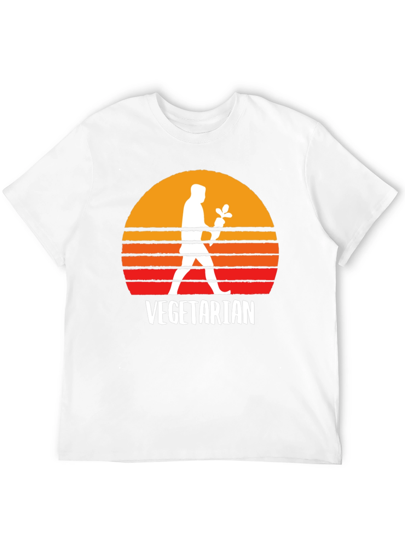 Black Vegetarian Sunset Graphic Tee - Black view 12