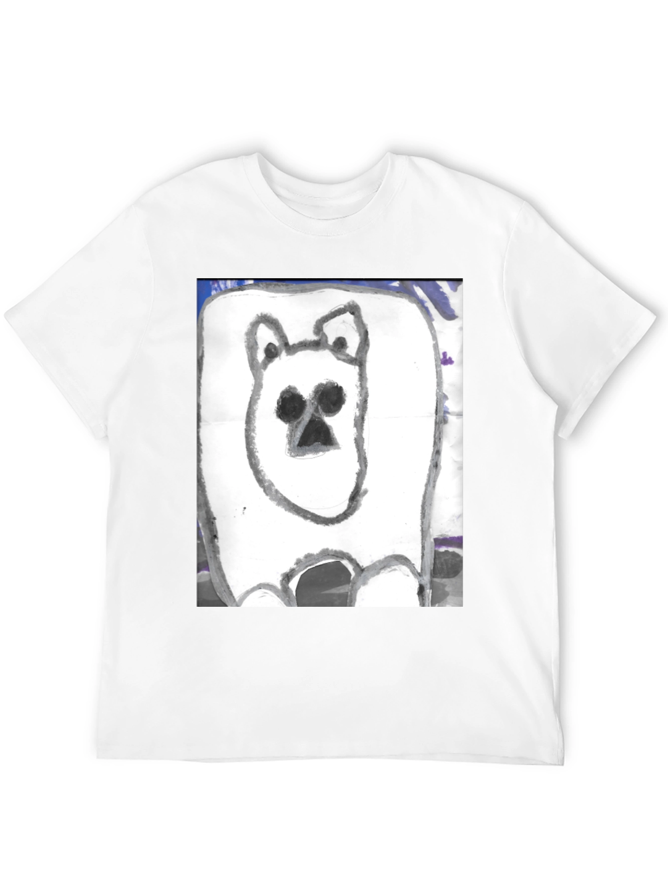 Black Hand-Drawn Bear Graphic T-Shirt view 12