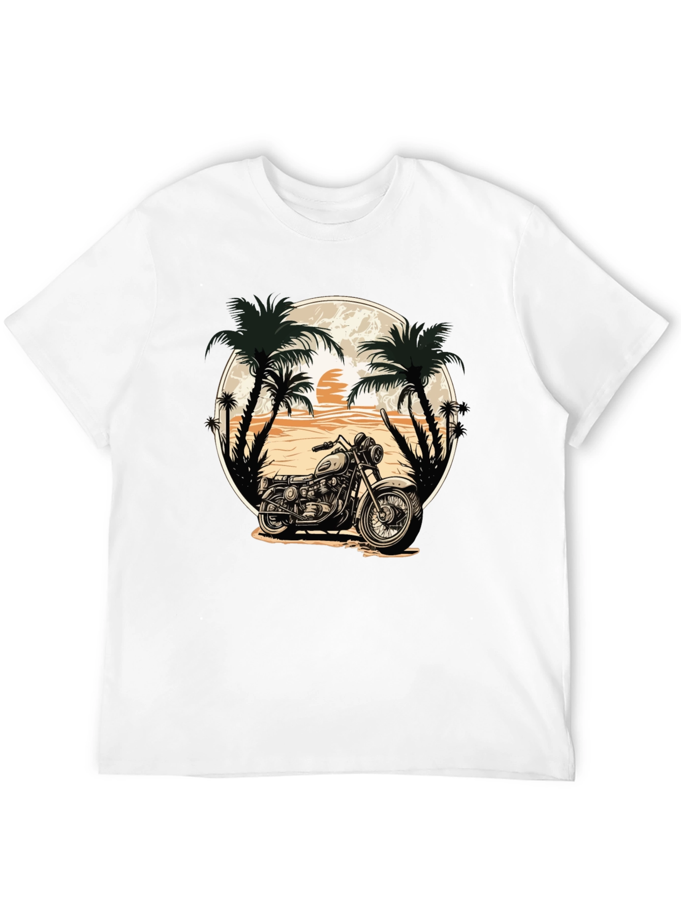 Black Motorcycle Beach Graphic Tee view 12
