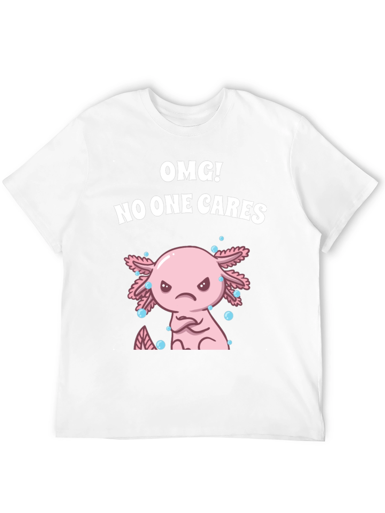 Black OMG! No One Cares Axolotl Graphic Tee view 12