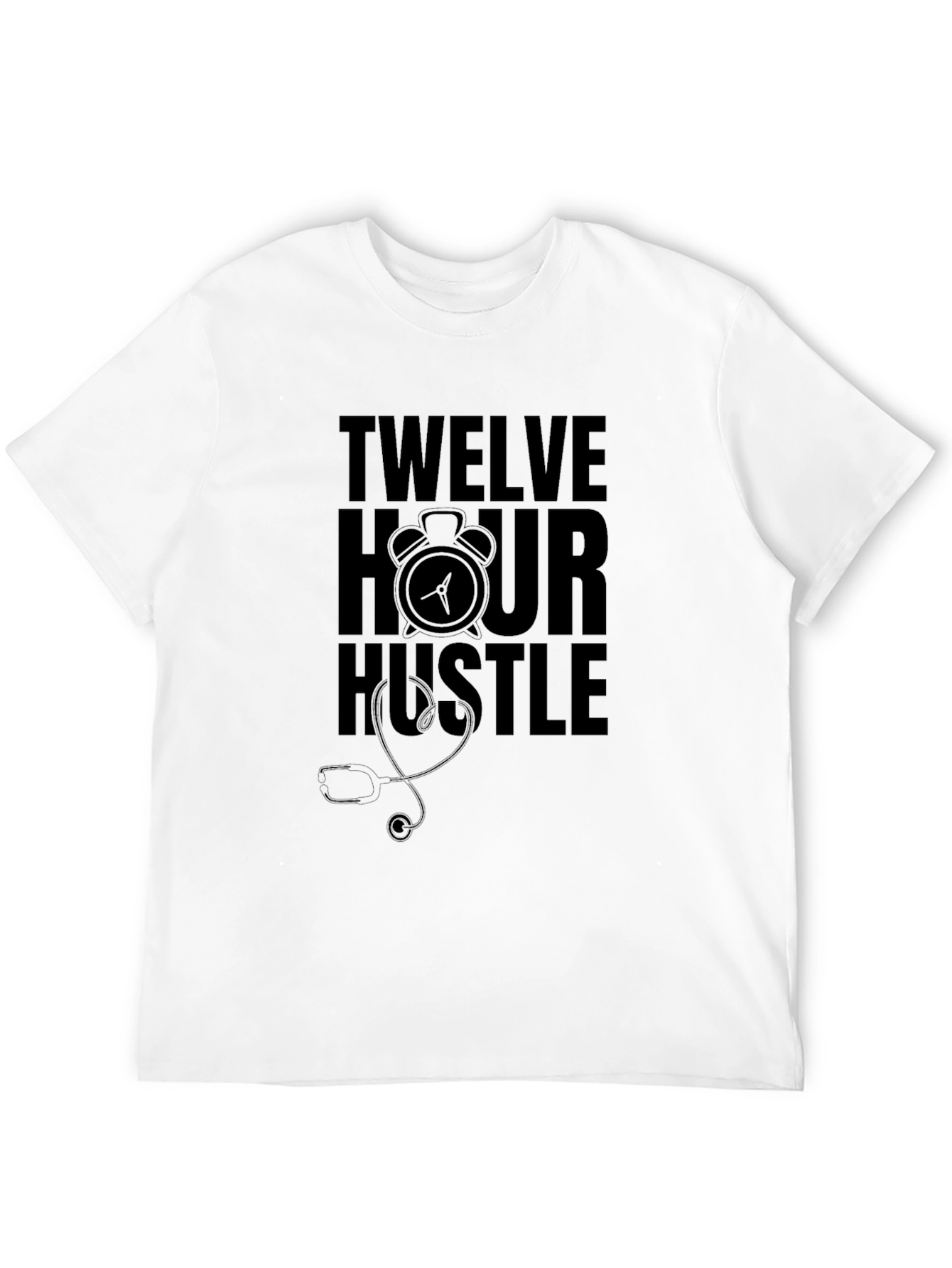 Black Twelve Hour Hustle Graphic Tee view 12
