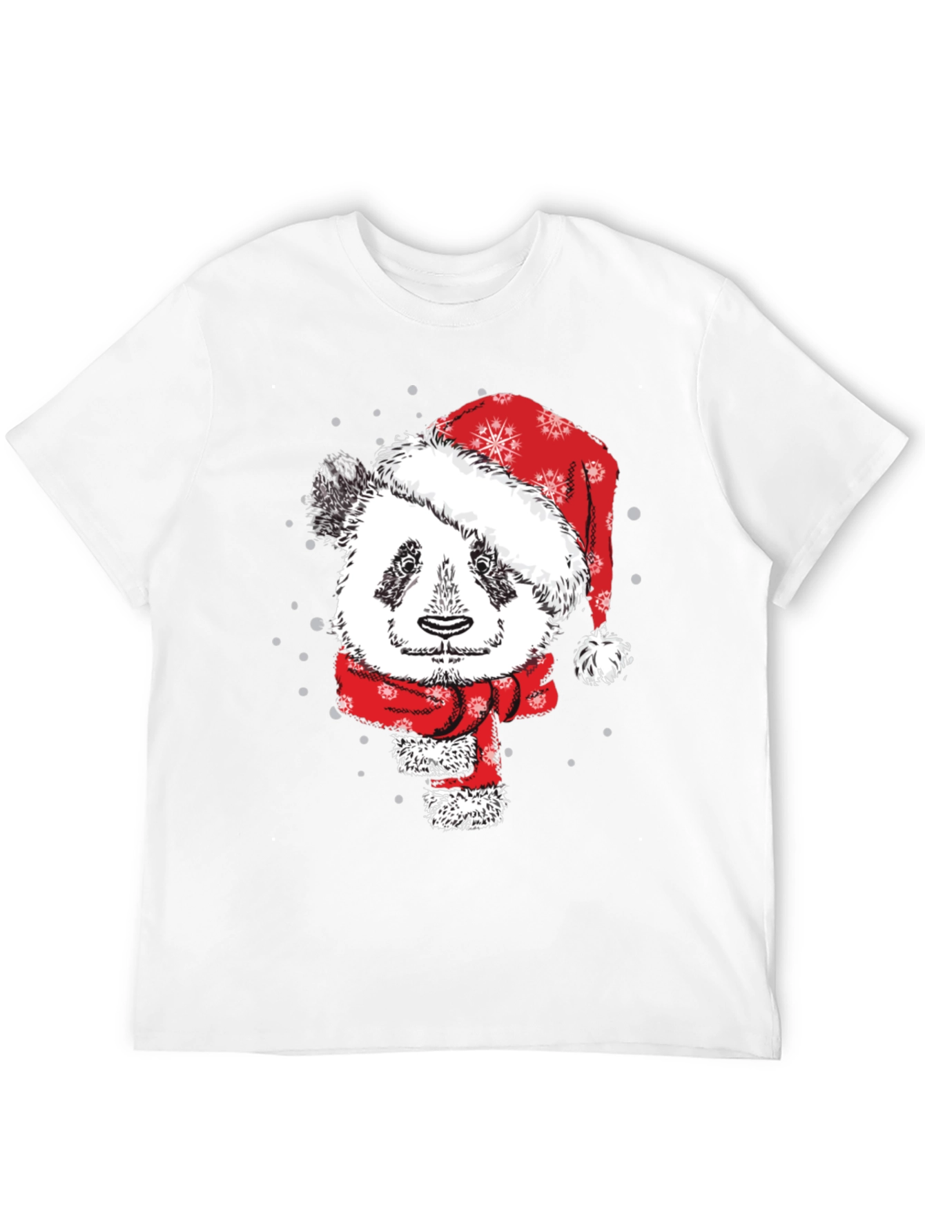 Black Festive Panda Christmas T-Shirt view 12