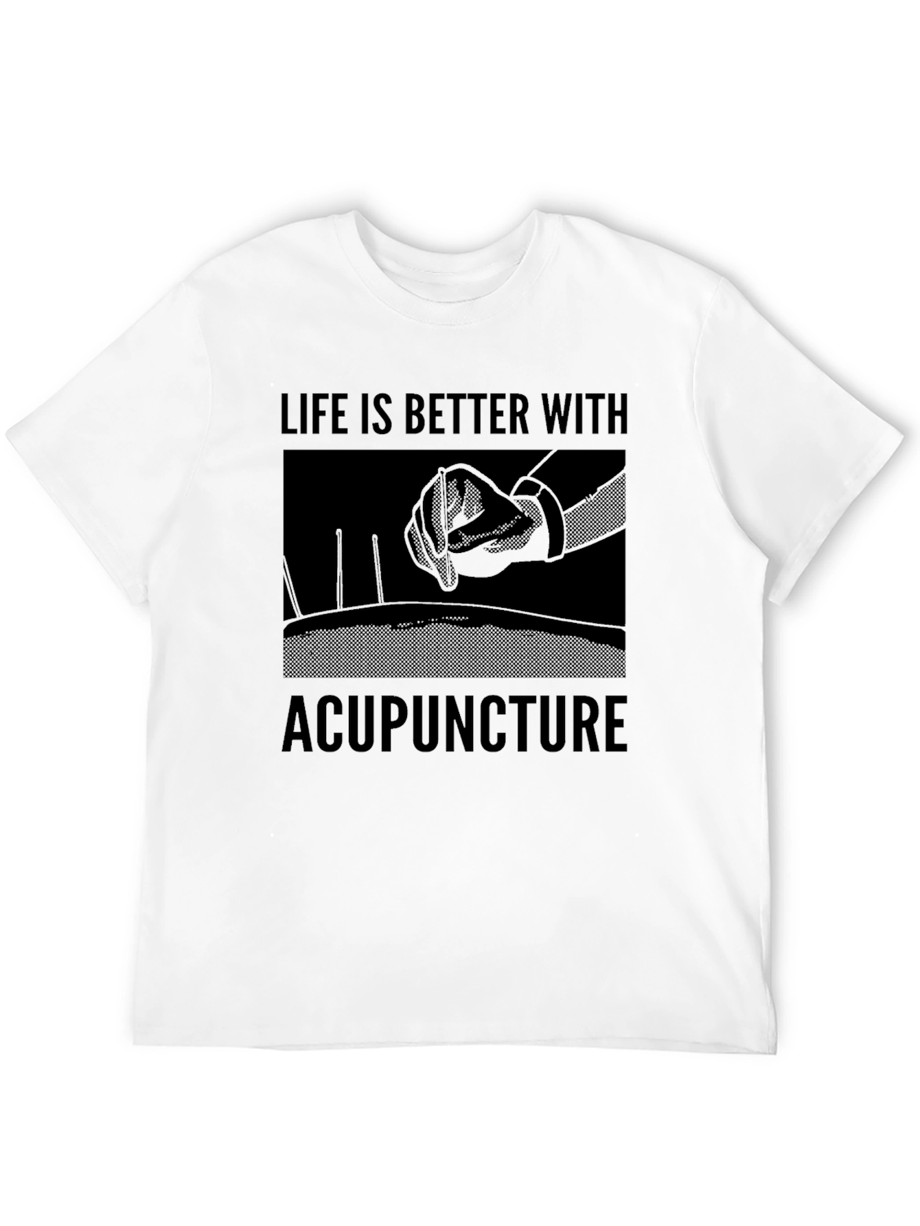 Black Acupuncture Life T-Shirt - Premium Cotton Blend view 12