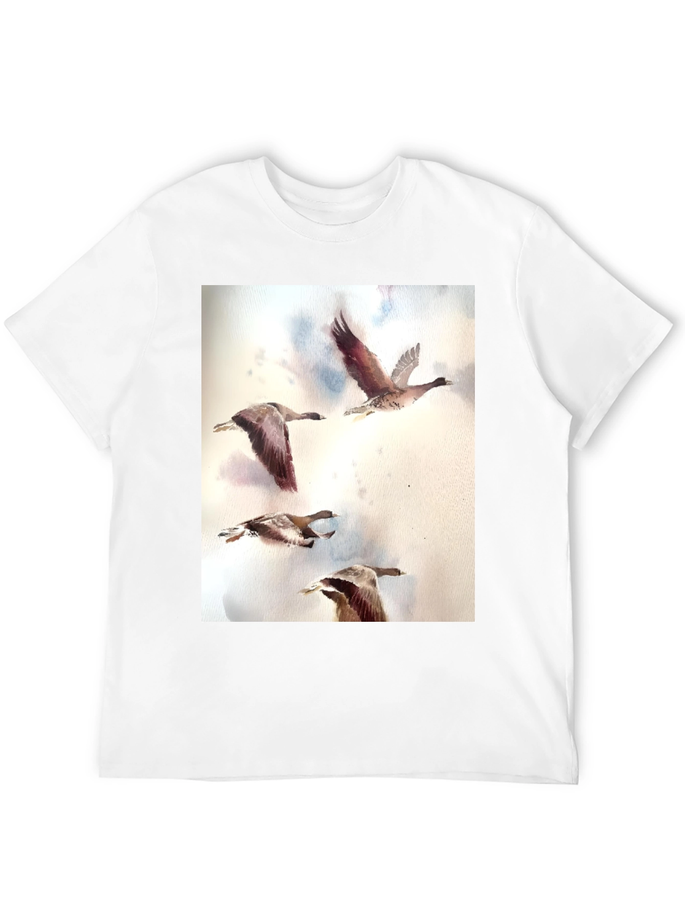 Black Watercolor Ducks Black T-Shirt view 12