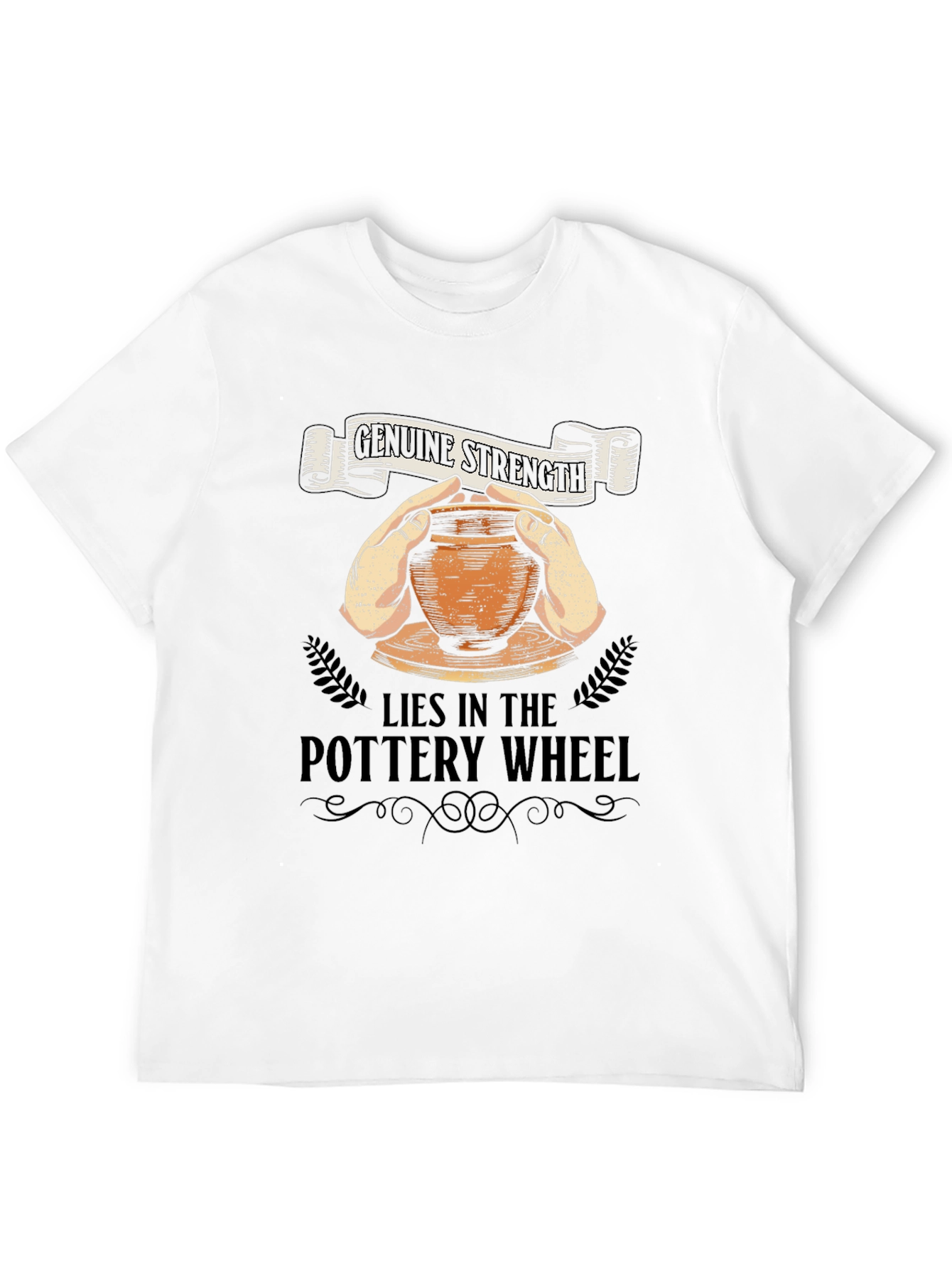Black Genuine Strength Pottery Wheel T-Shirt view 12