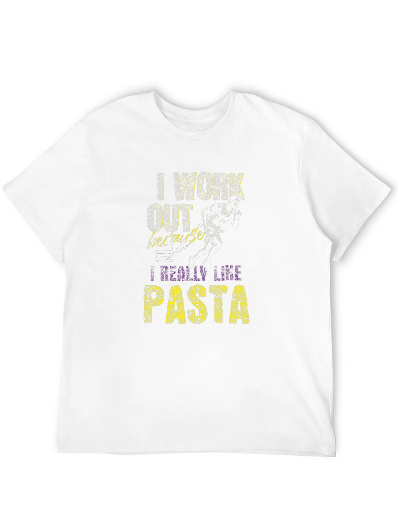 I Work Out Because I Like Pasta Funny Workout T-Shirt - 12