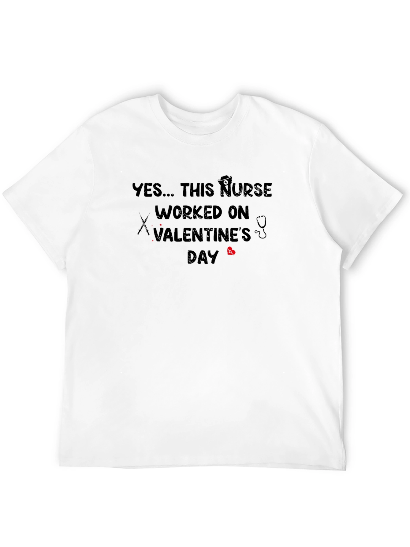 Black Valentine's Day Nurse T-Shirt view 12