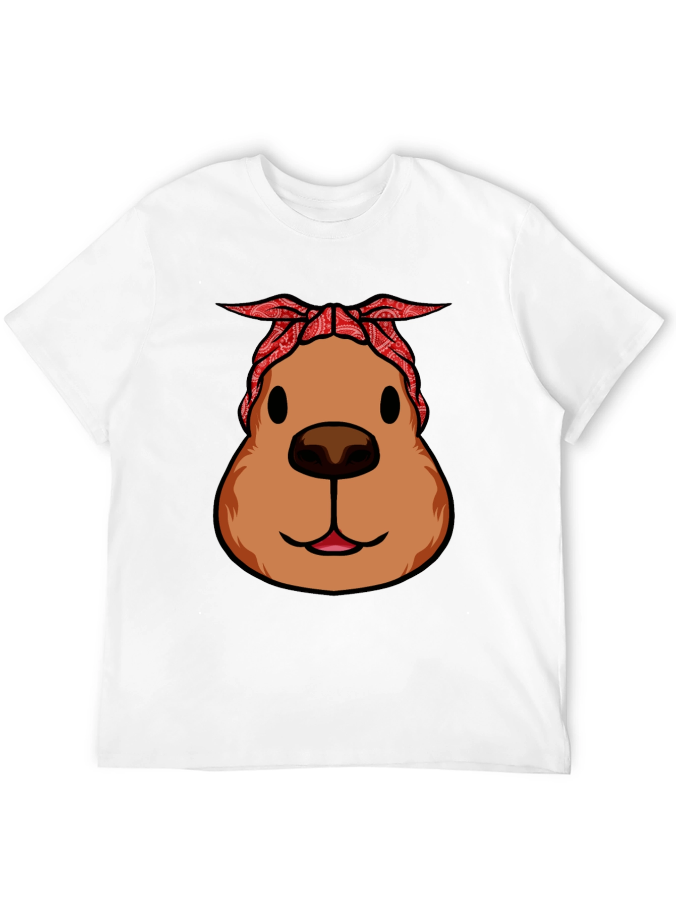 Black Capybara Bandana T-Shirt - Cool & Casual view 12