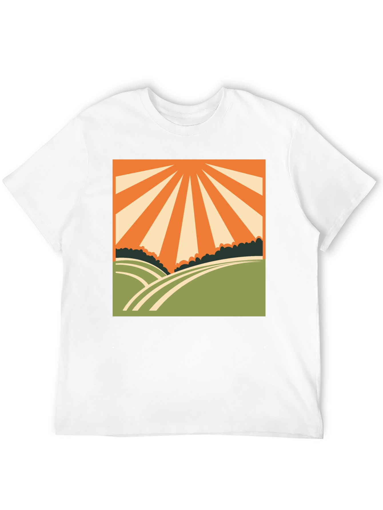 Black Retro Sunrise Graphic Tee - Vintage Inspired Design view 12