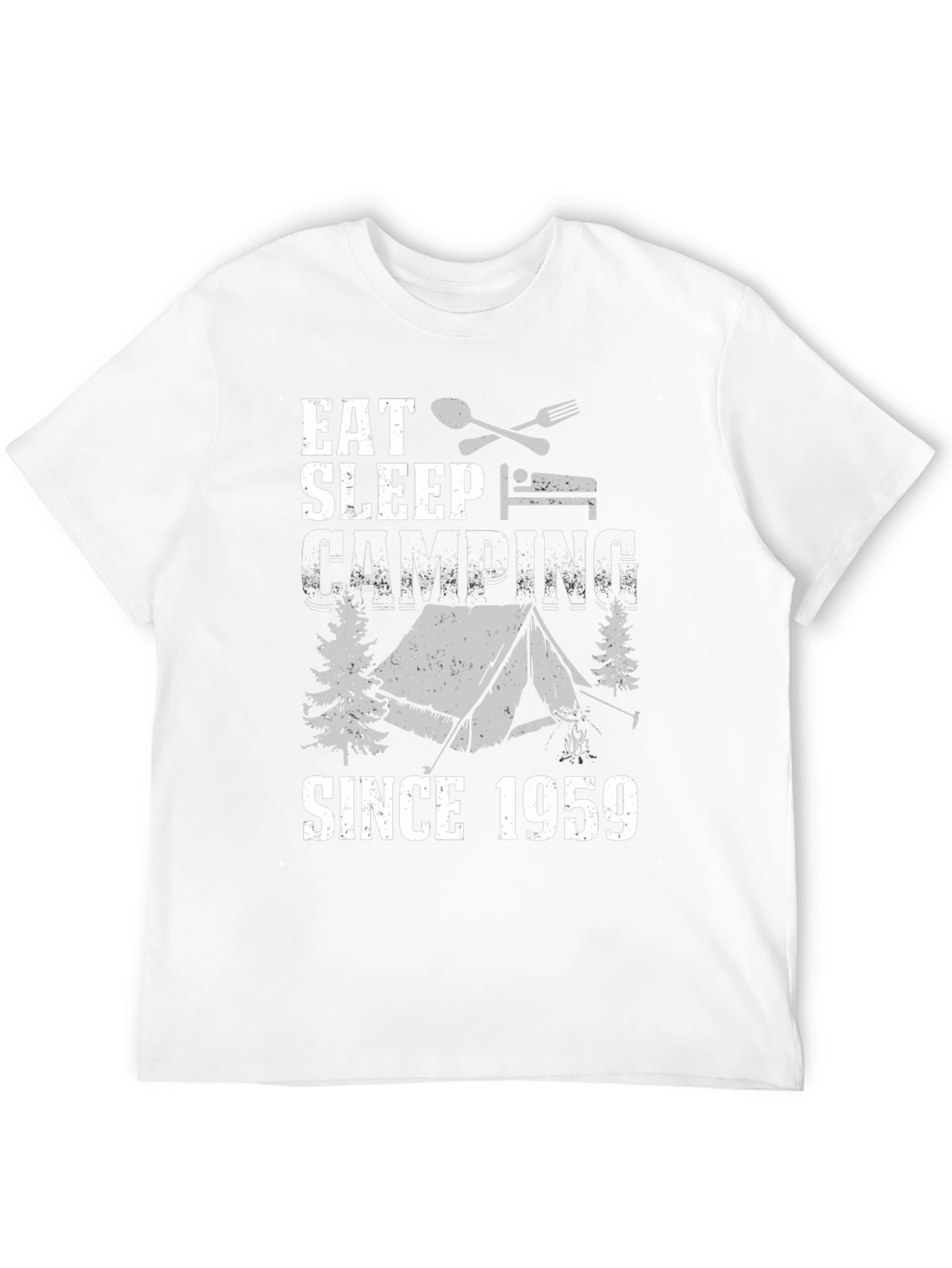 Black Eat Sleep Camping Since 1959 T-Shirt view 12