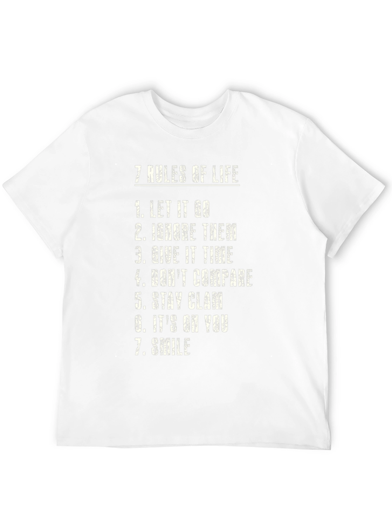 Black 7 Rules Of Life T-Shirt - Inspirational Message view 12