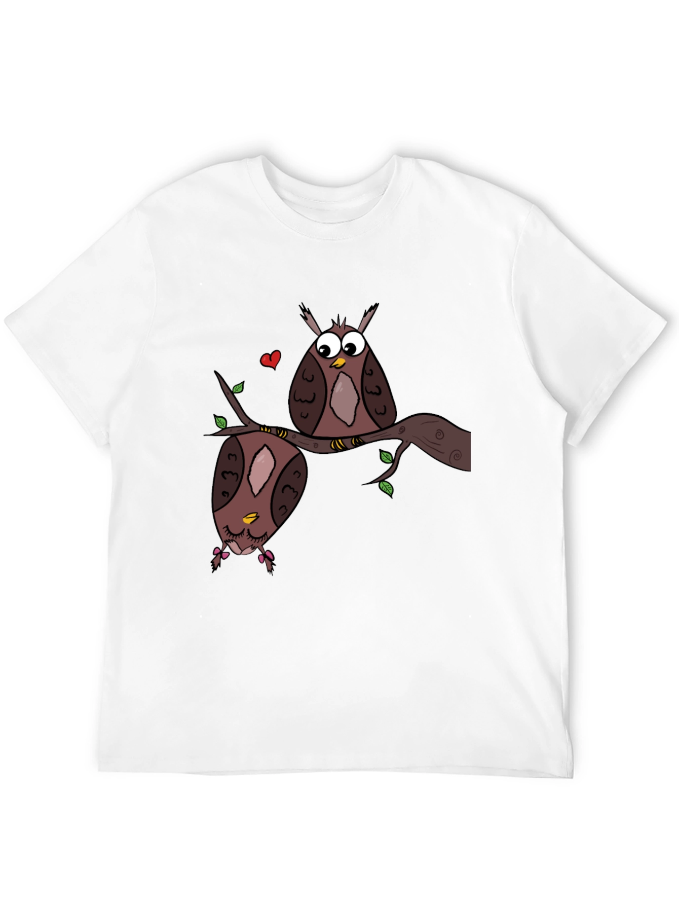 Black Owl Love Graphic Tee - Black Unisex T-Shirt view 12