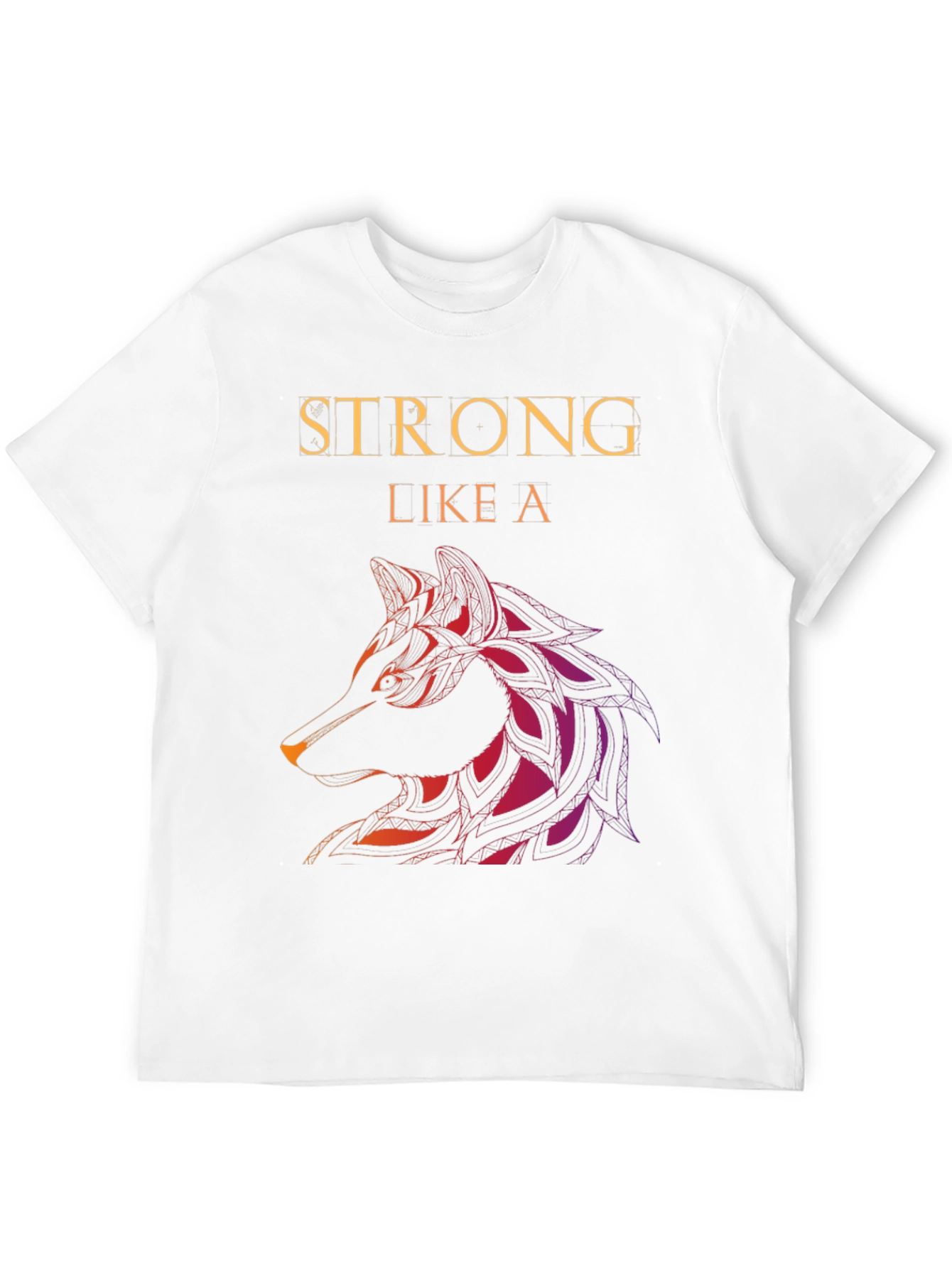 Black Strong Like a Wolf Graphic Tee view 12