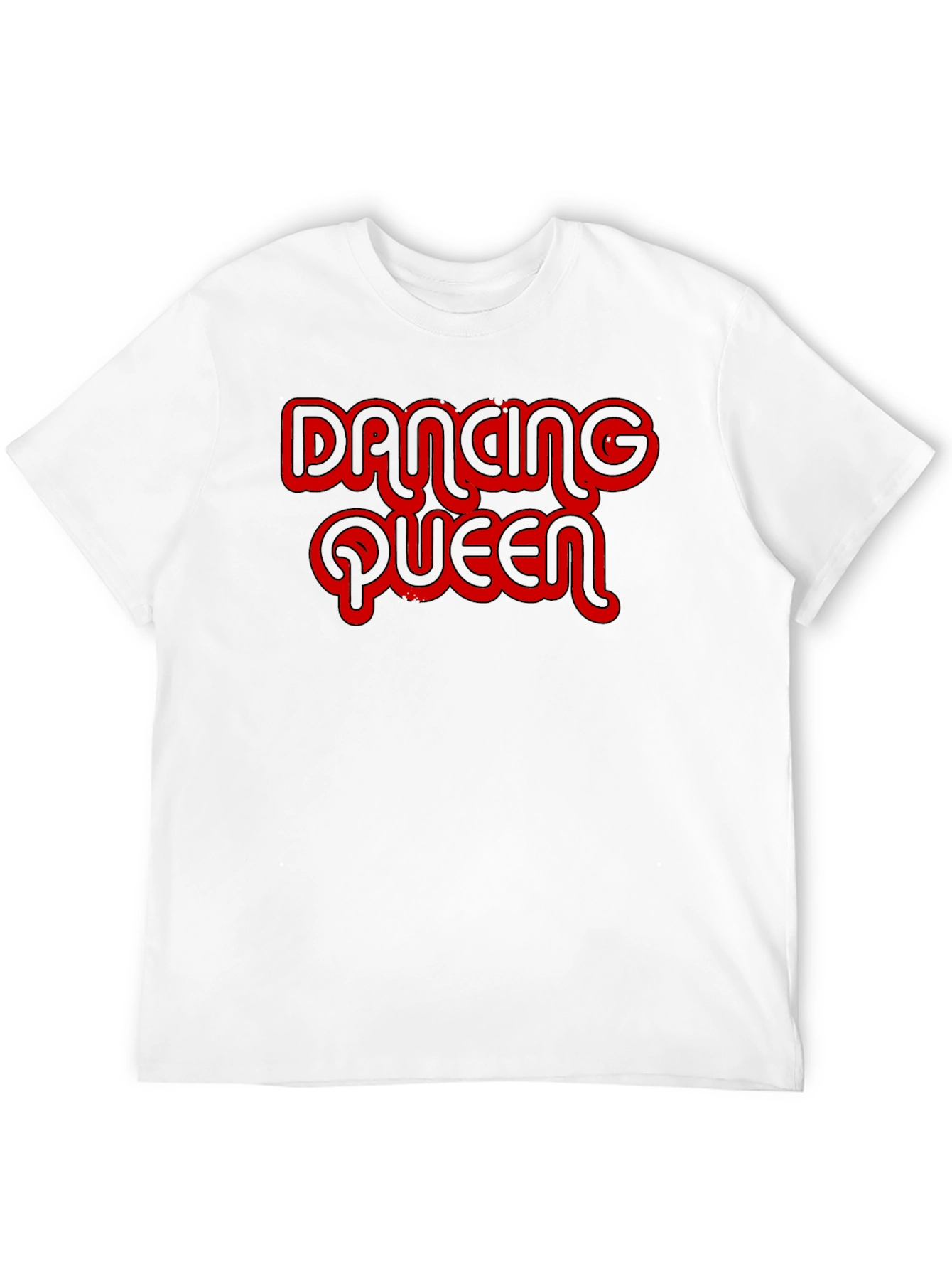 Black Dancing Queen T-Shirt - Retro Red Graphic on Black Cotton Tee view 12