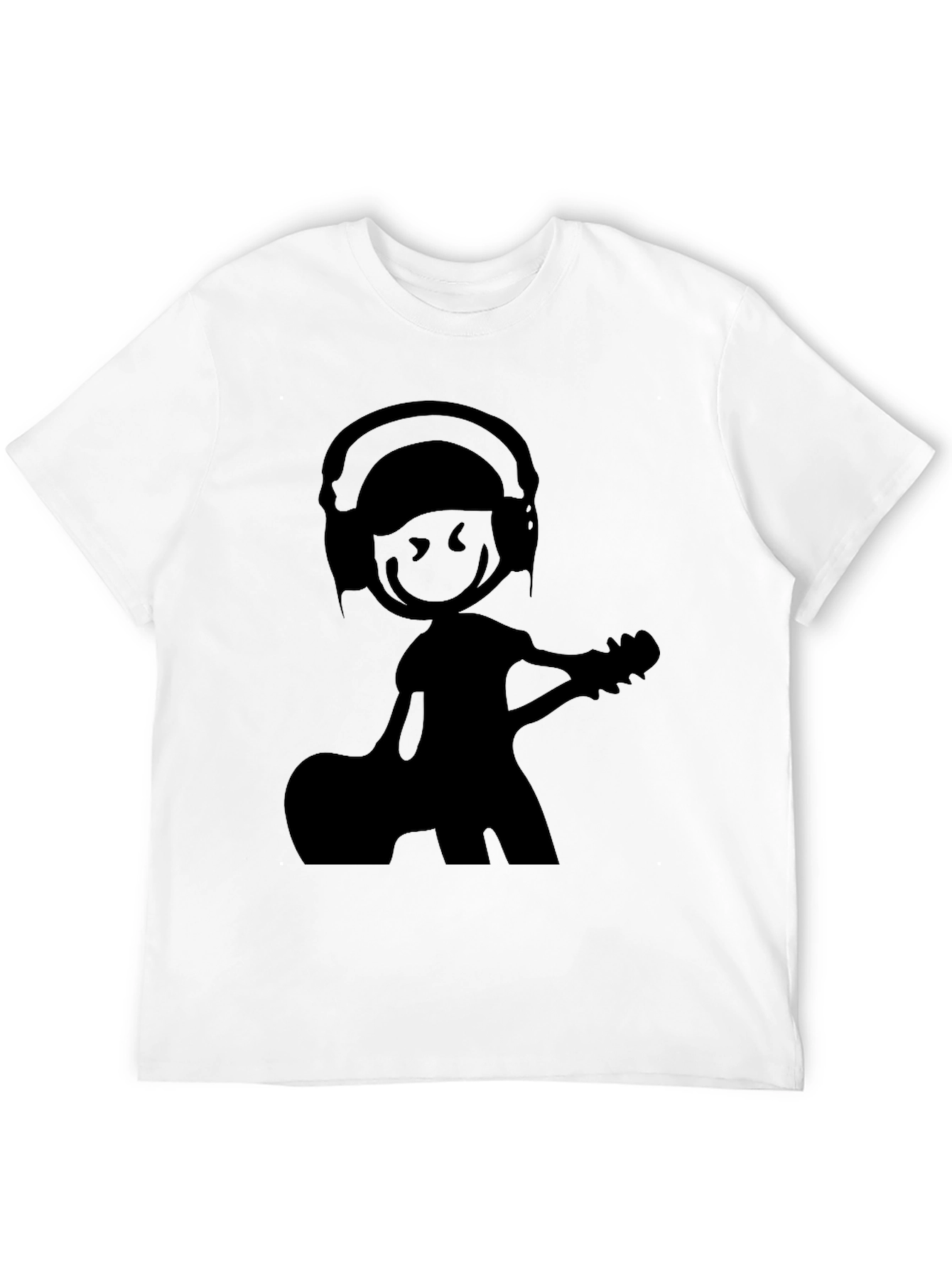 Black Stick Figure Musician T-Shirt view 12