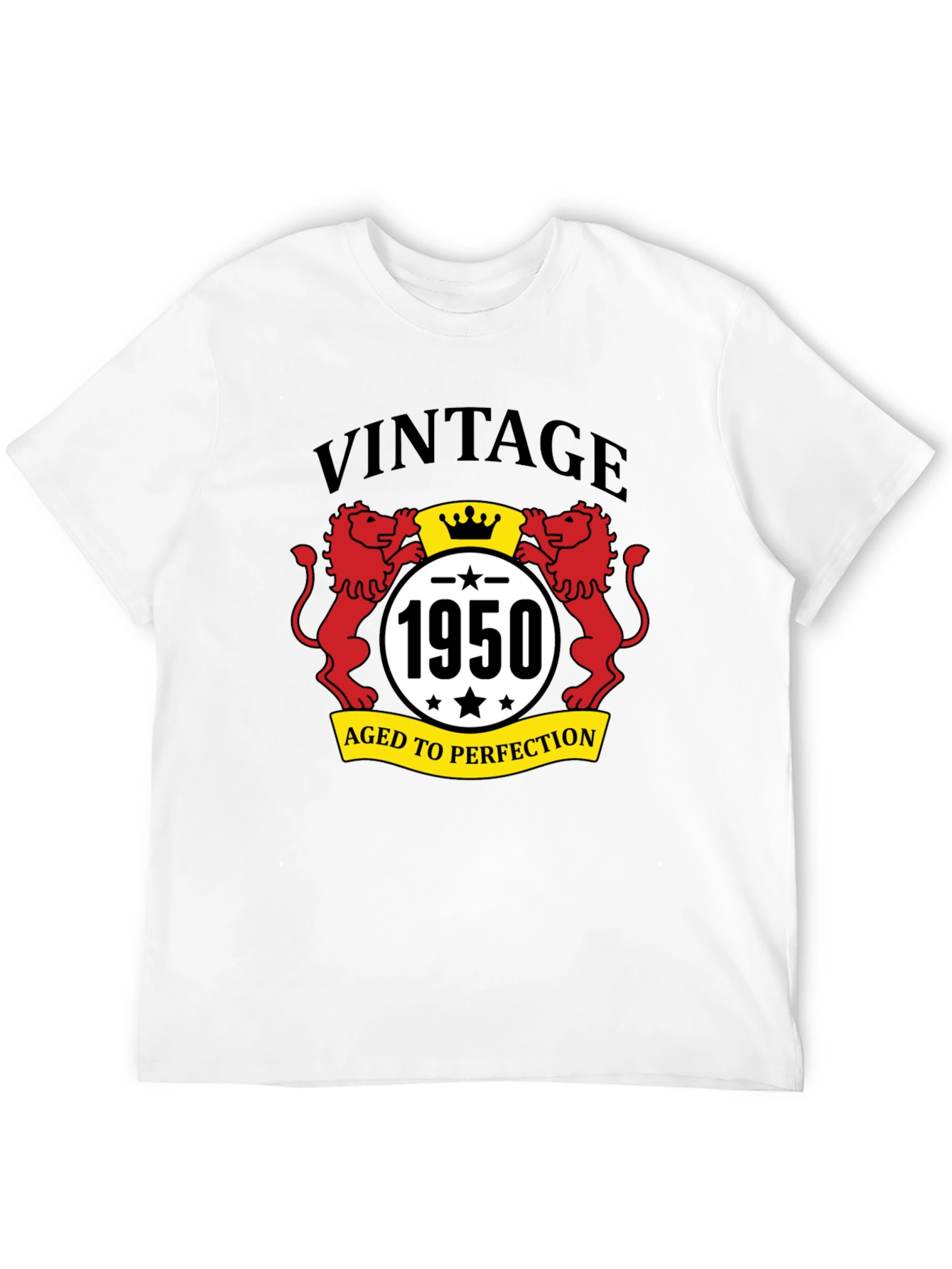 Black Vintage 1950 Aged to Perfection Black T-Shirt view 12