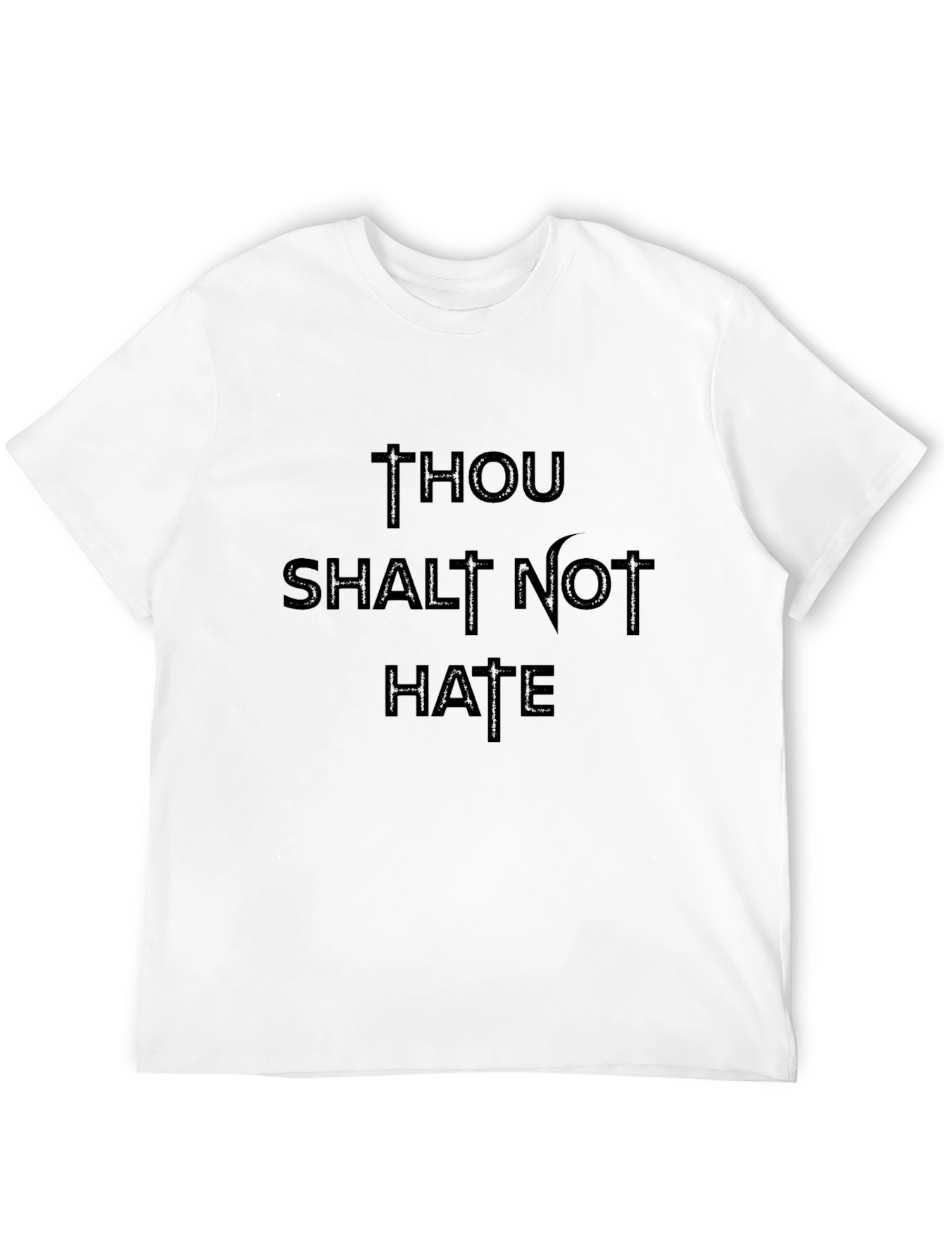 Black Thou Shalt Not Hate Graphic Tee - Black view 12