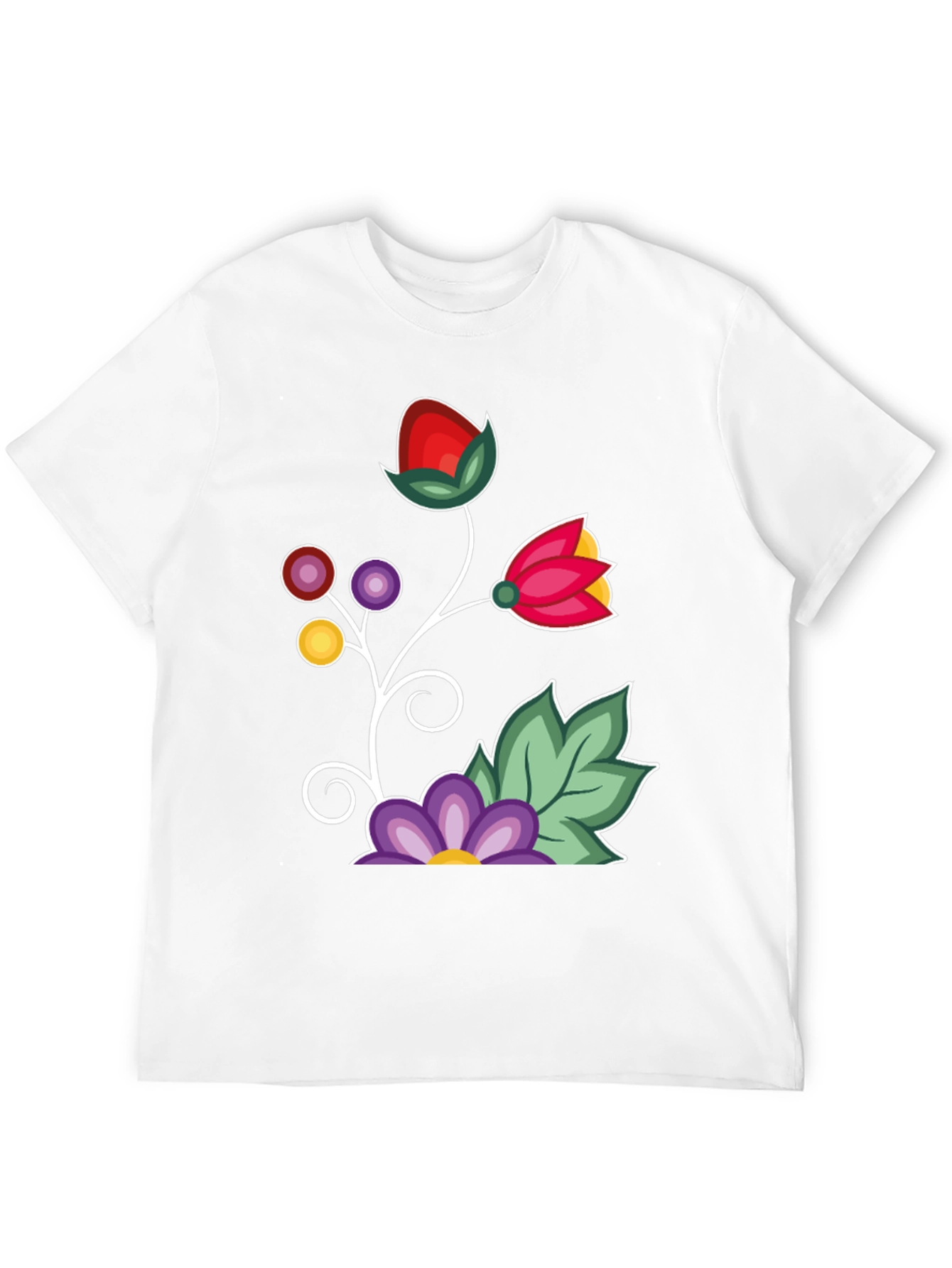 Black Floral Graphic T-Shirt - Black Casual Tee view 12