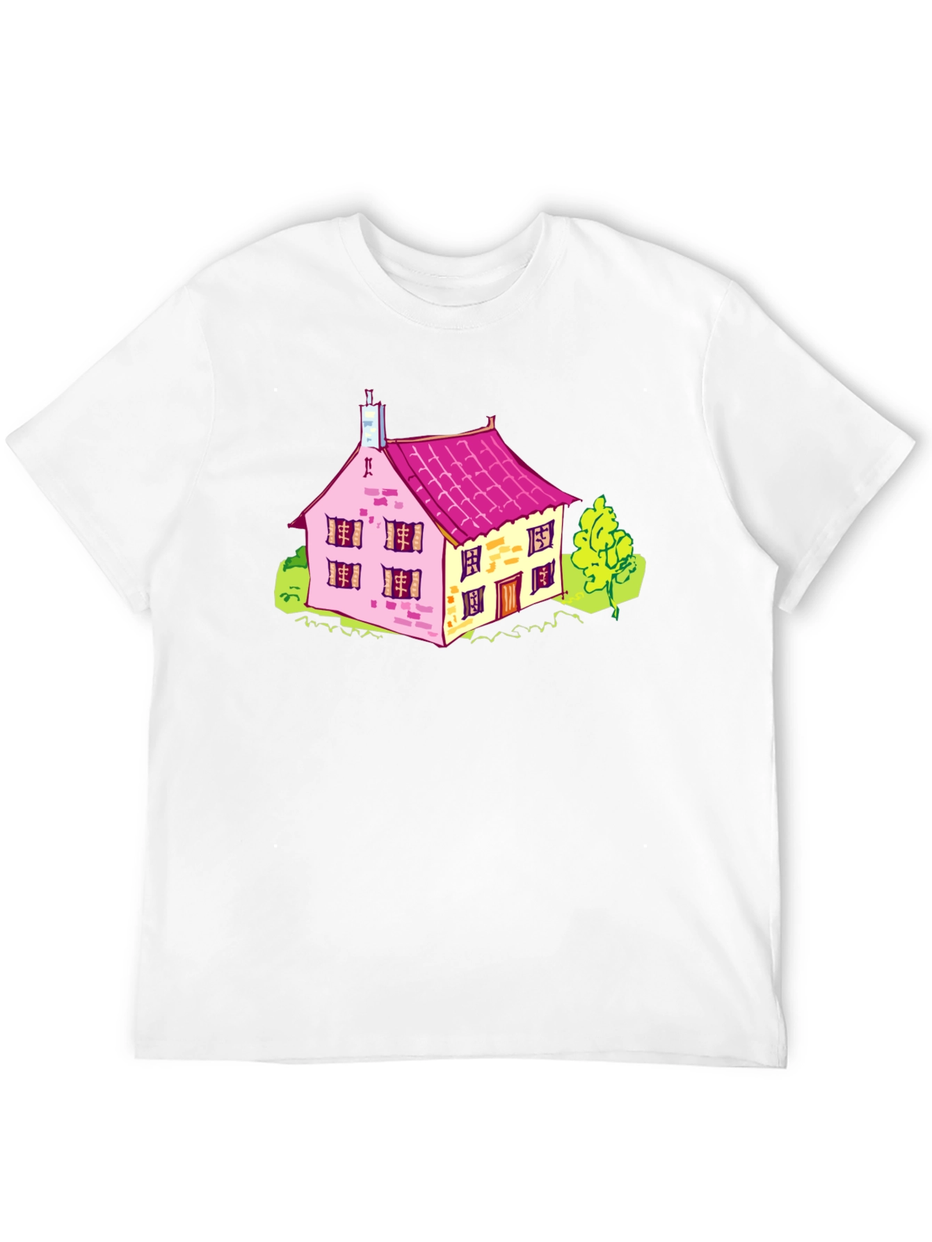 Black Cartoon House Graphic T-Shirt view 12