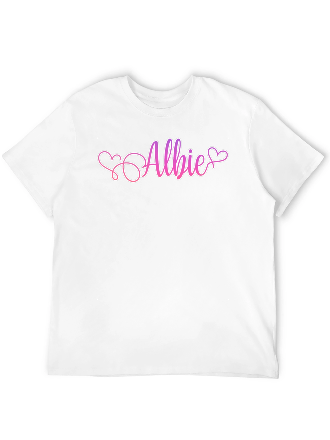 Black Personalized Albie Heart T-Shirt - Custom Name Tee view 12