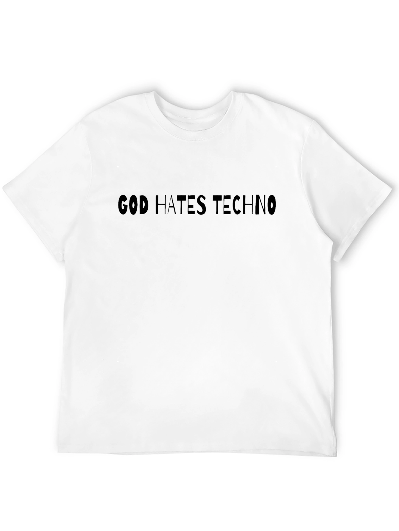 Black God Hates Techno Black T-Shirt - Edgy Statement Tee view 12