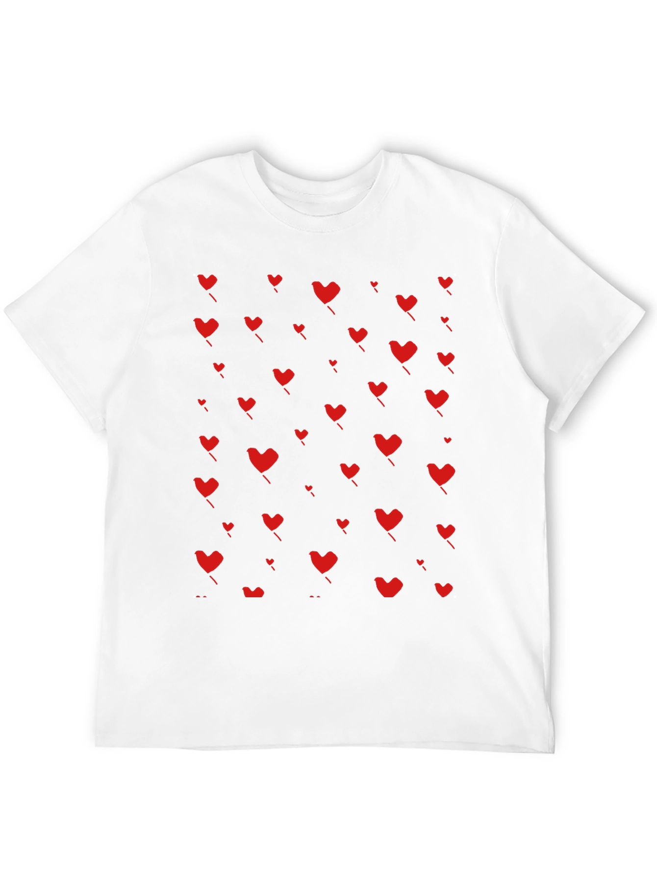 Black Heart Pattern T-Shirt - Black view 12