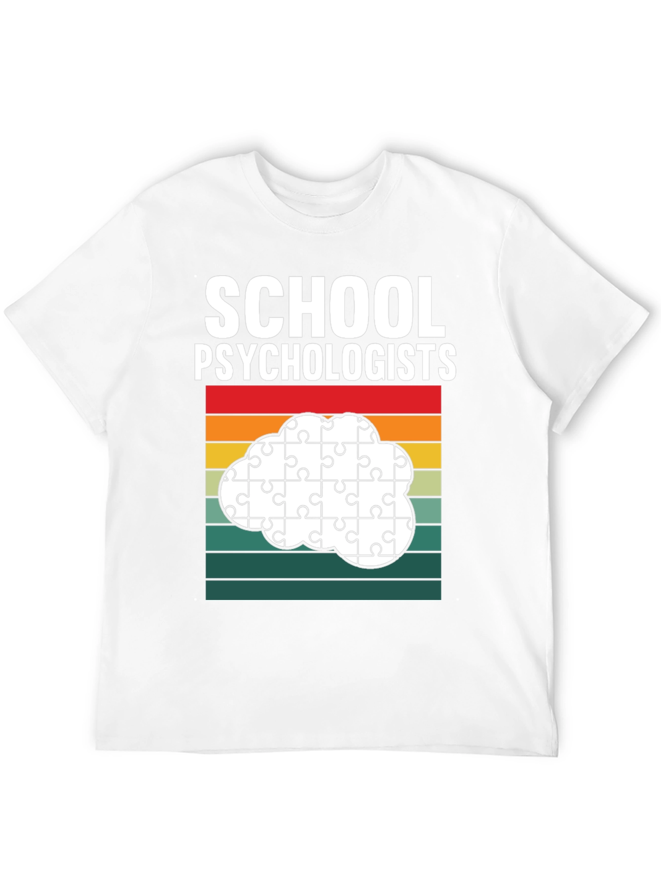 Black School Psychologist Puzzle Piece Cloud T-Shirt view 12