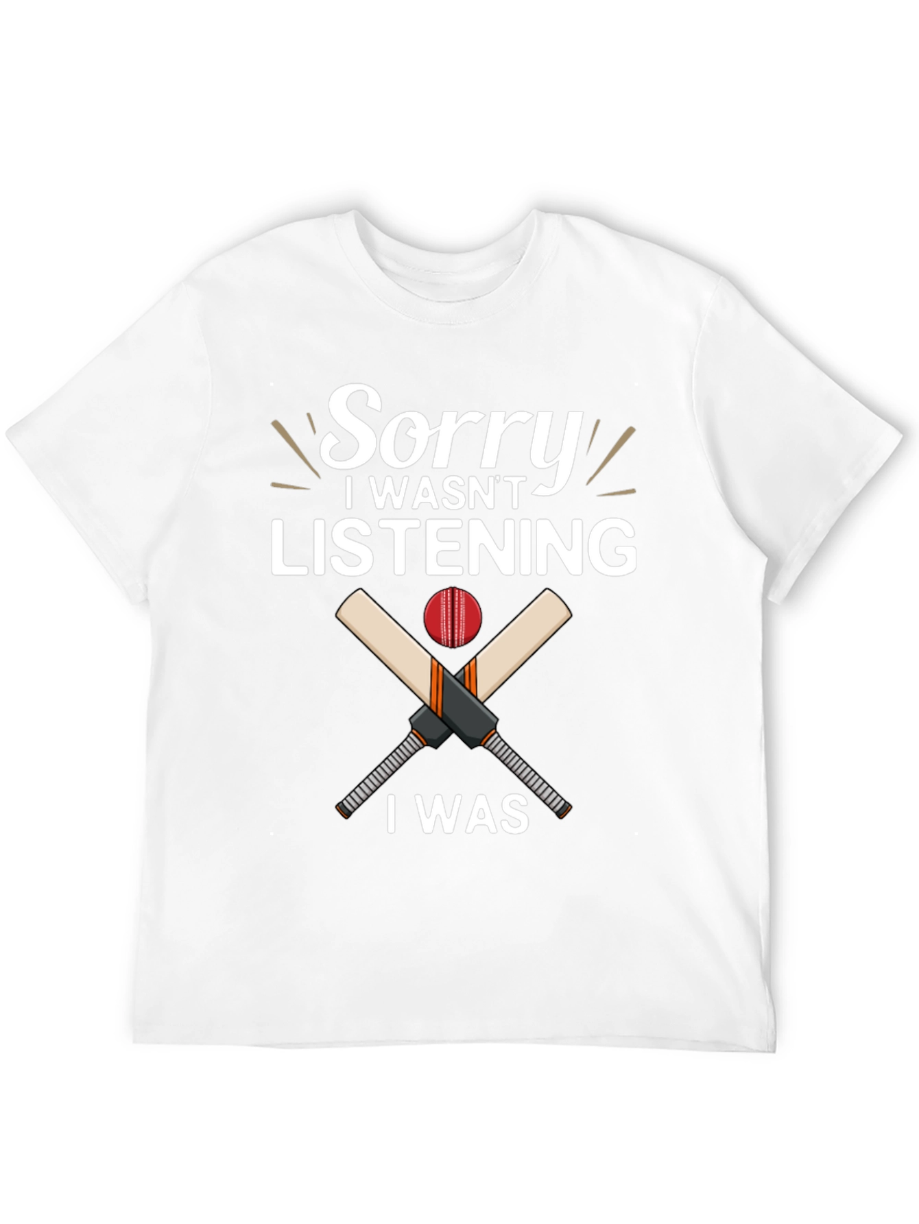 Black Cricket Lover T-Shirt - Sorry Not Listening Funny view 12
