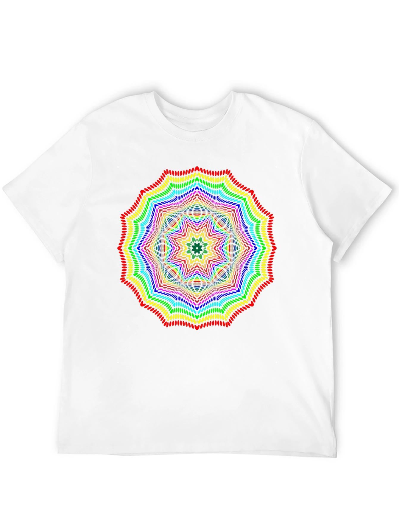 Black Rainbow Mandala Graphic Black T-Shirt view 12