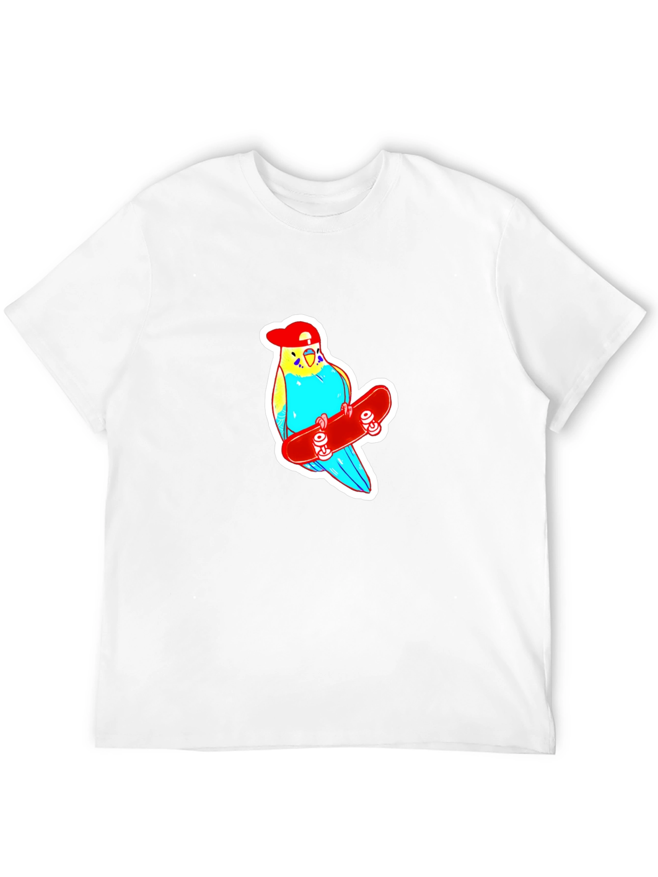 Black Skater Budgie T-Shirt - Cool Birdie Tee view 12