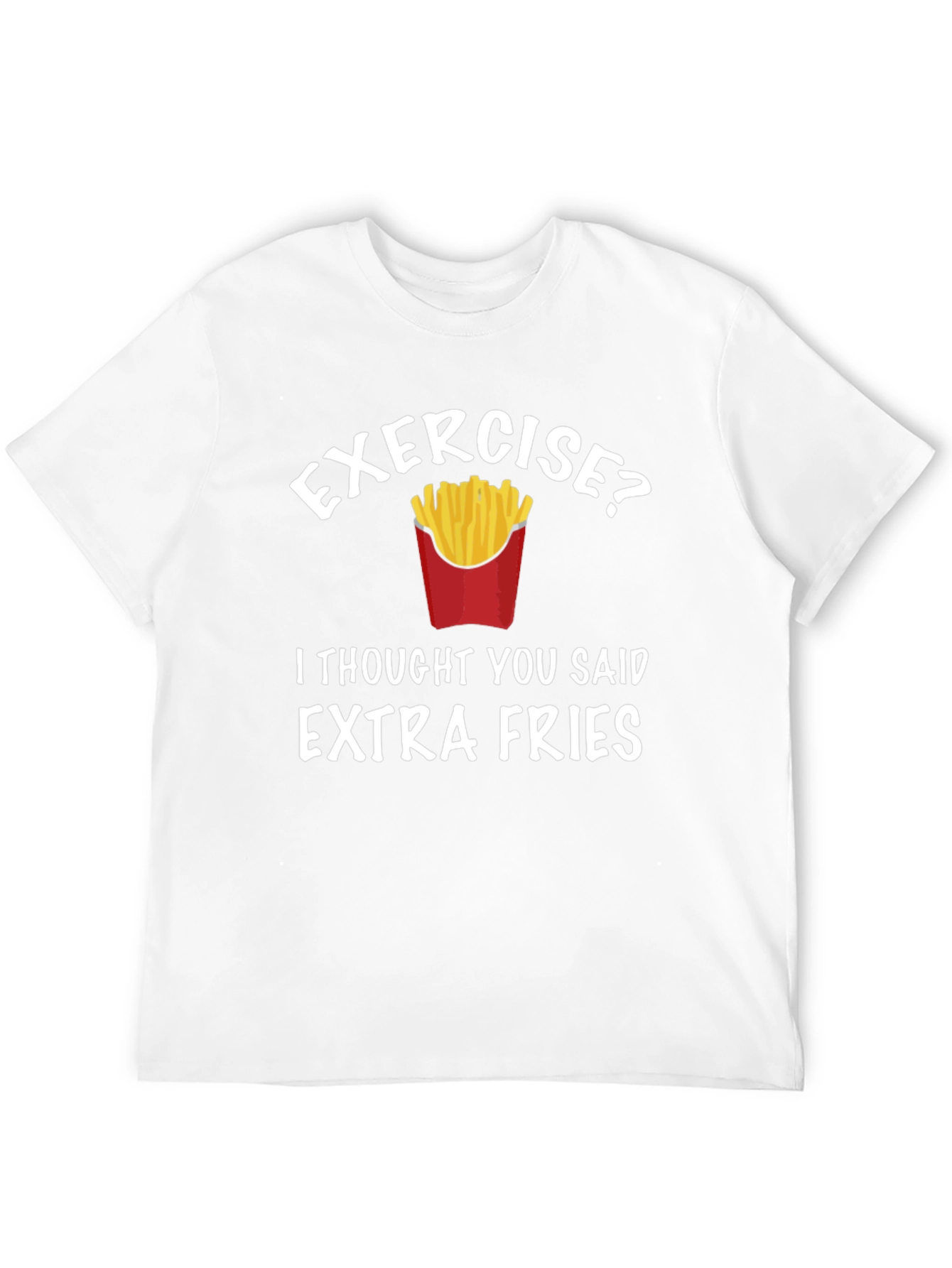 Black Funny "Extra Fries" Graphic T-Shirt view 12