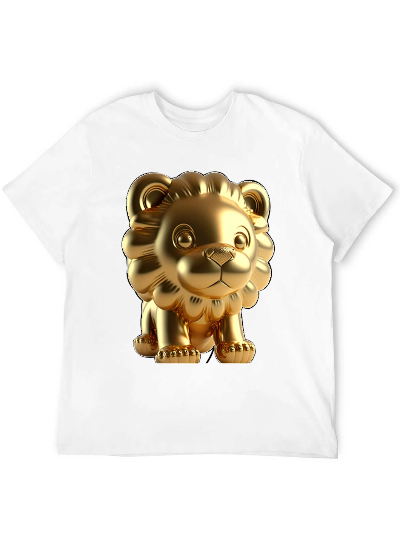 Black Golden Lion Graphic Tee - Bold Black Cotton T-Shirt view 12