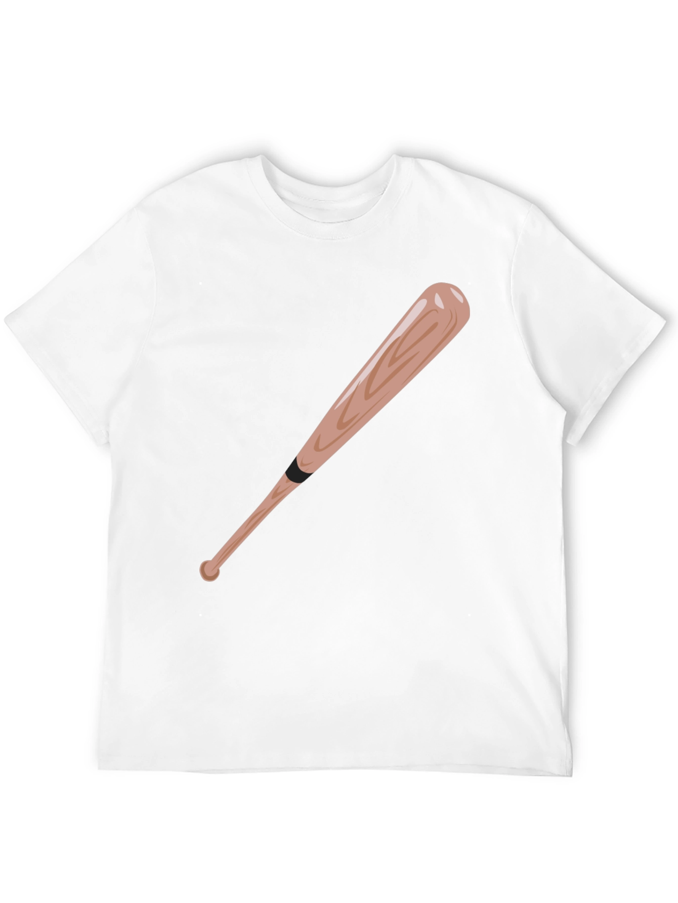 Black Baseball Bat Graphic Tee - Black Cotton T-Shirt view 12