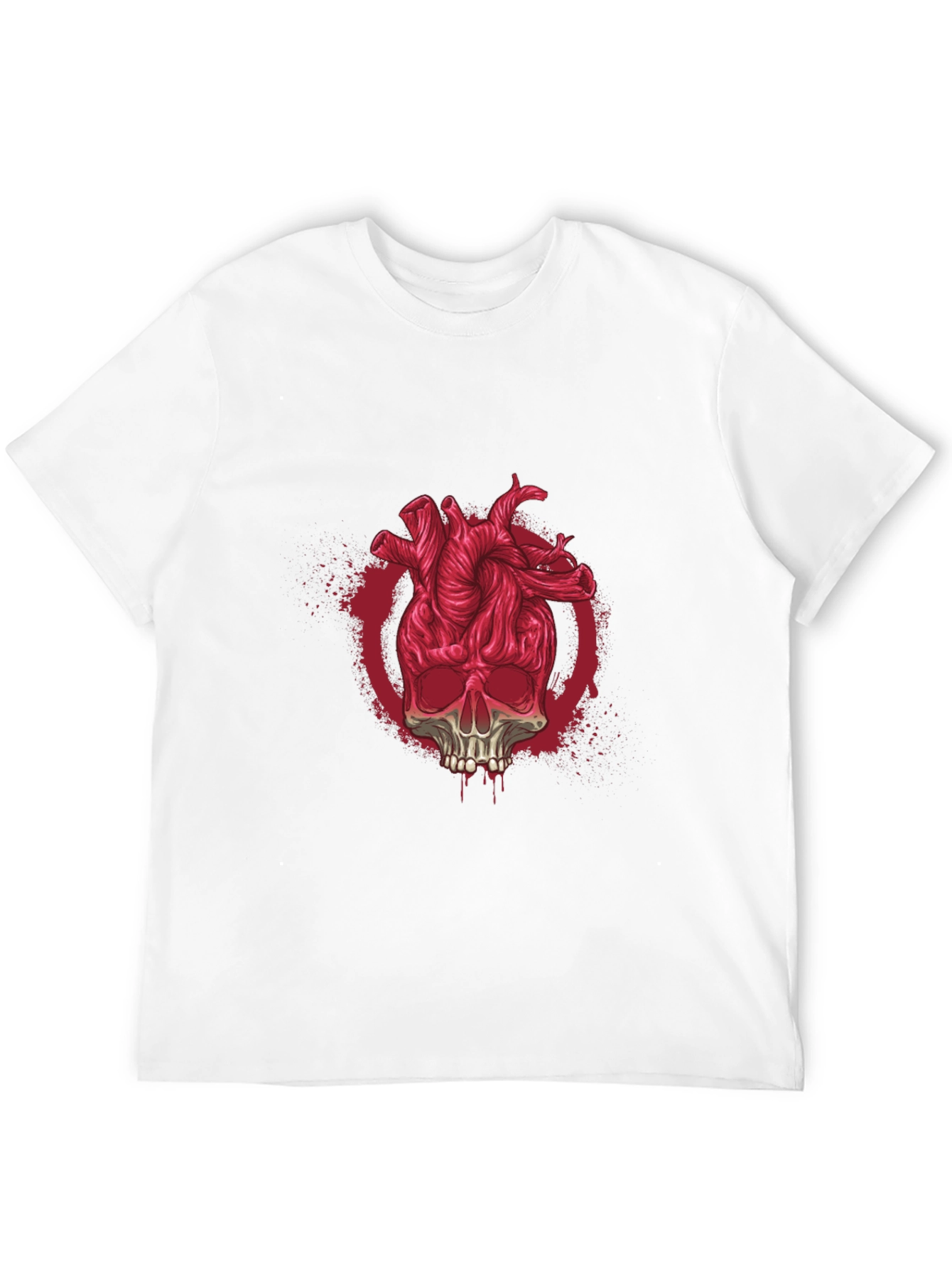 Black Skull Heart Graphic Tee - Black T-Shirt view 12