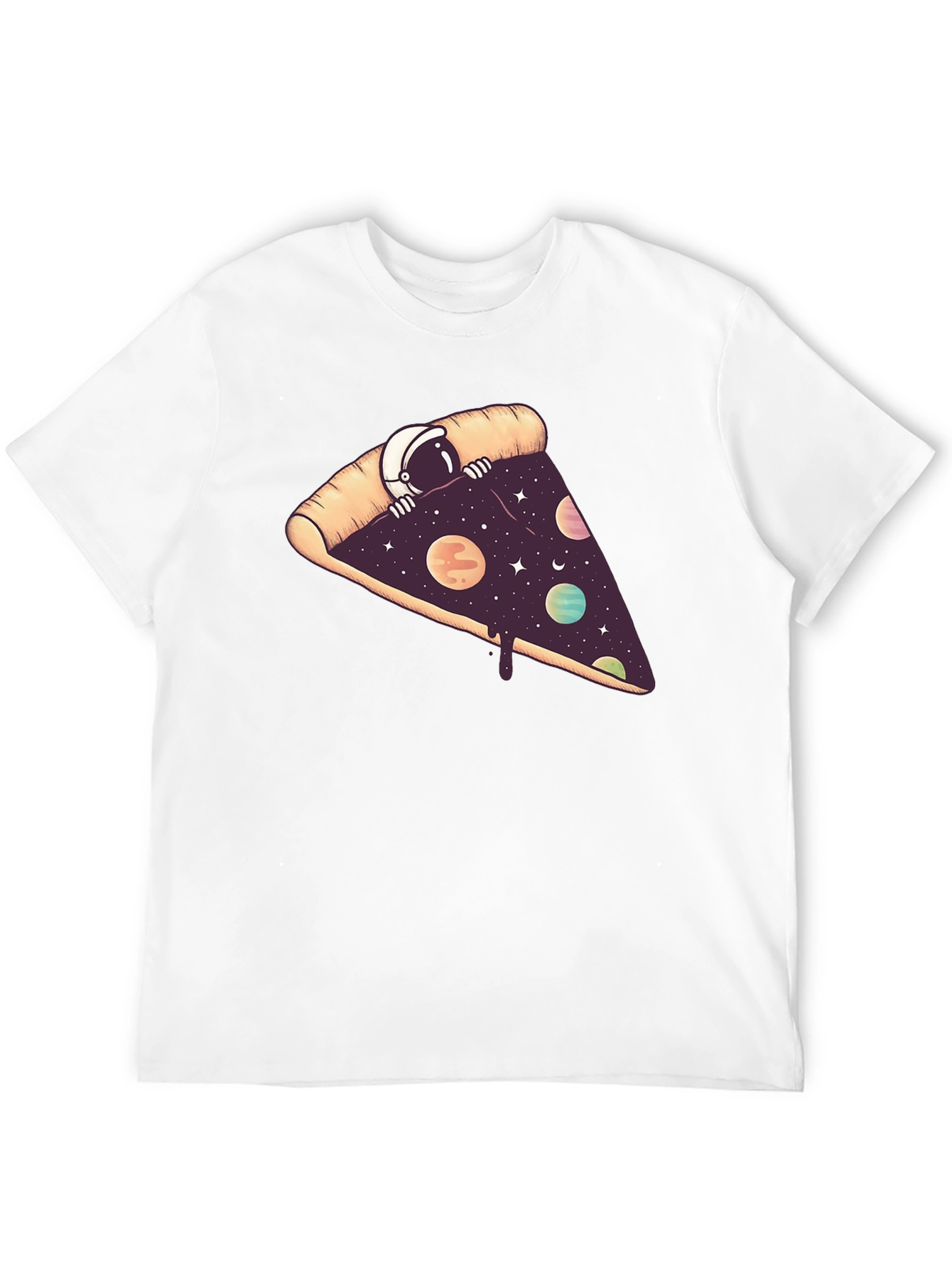Black Cosmic Pizza T-Shirt - Space Astronaut Design view 12