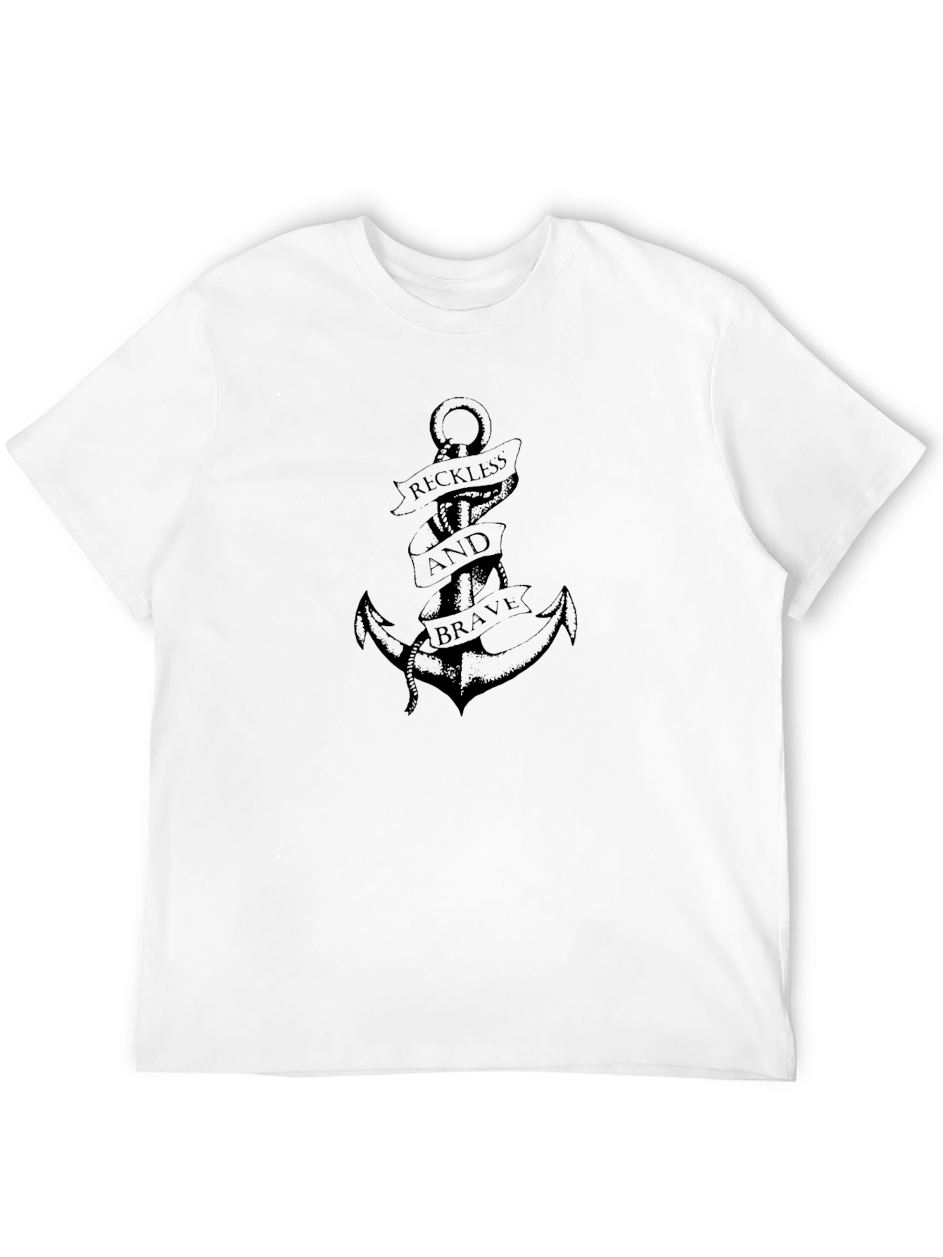 Black Reckless and Brave Anchor Graphic Tee - Black view 12